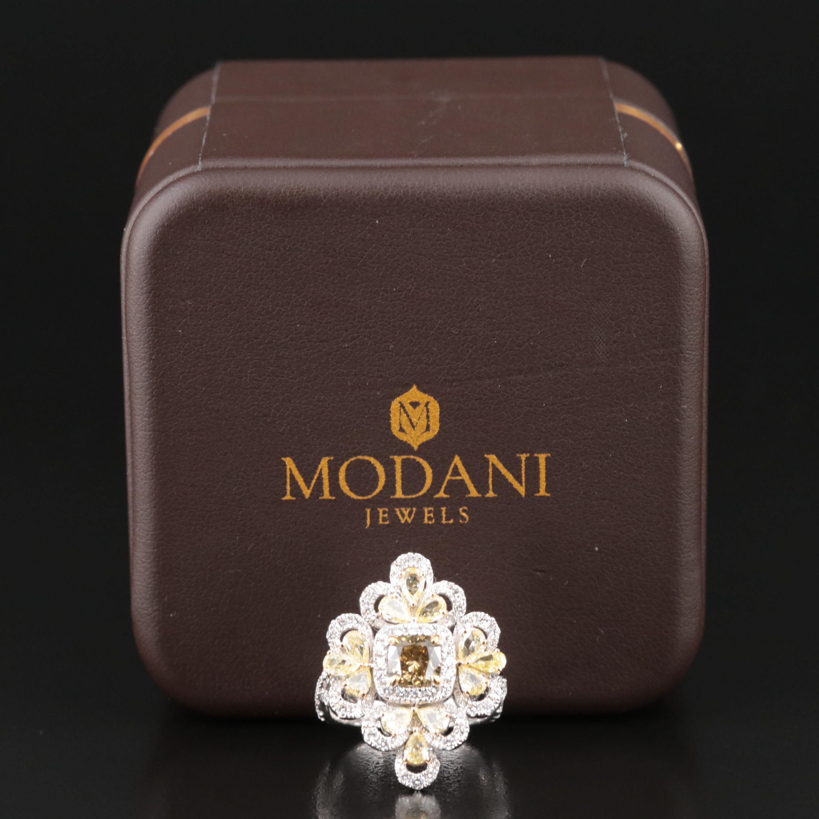 Modani Jewels 18K 3.08 CTW Diamond Ring Including Fancy Color Diamonds