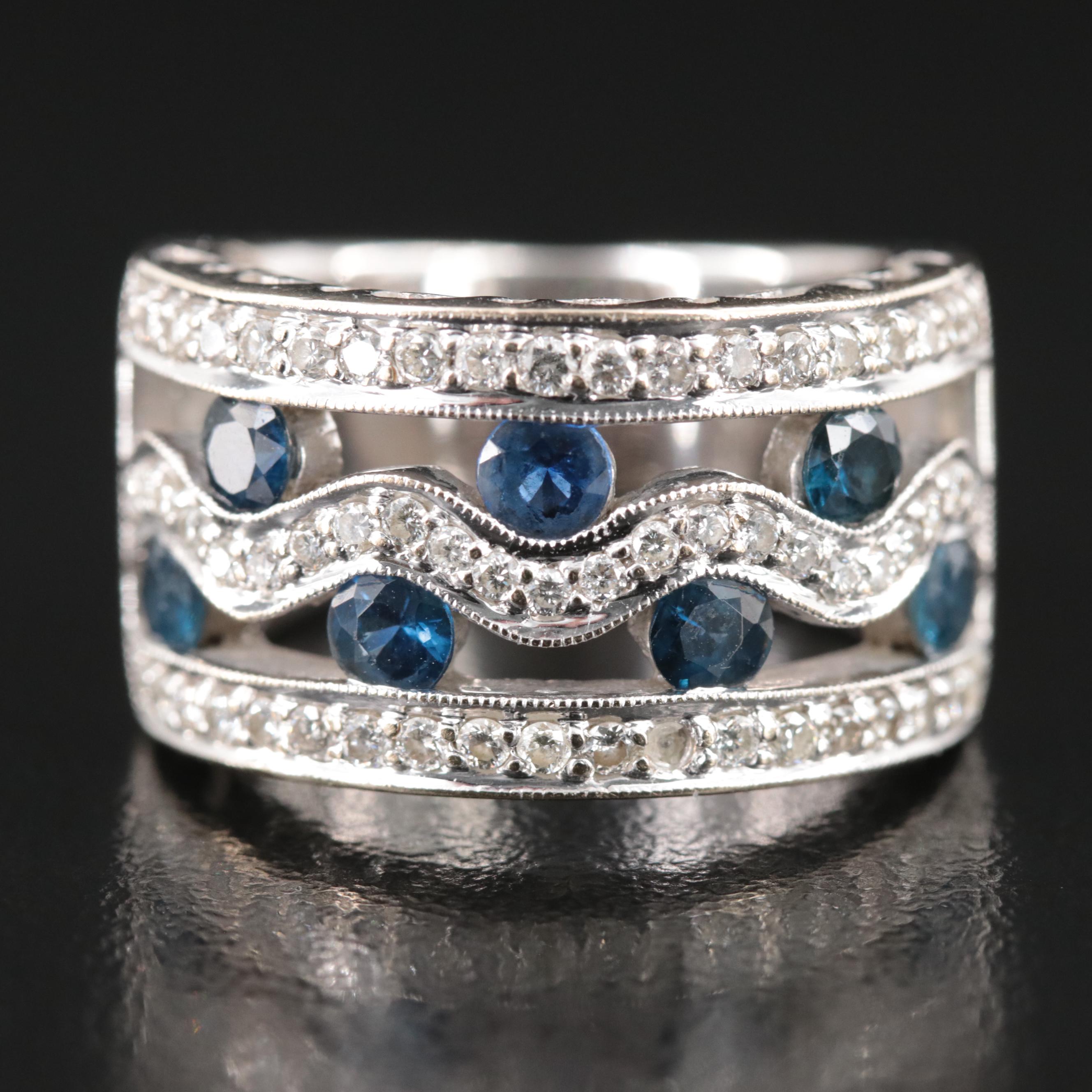 18K Sapphire and Diamond Ring