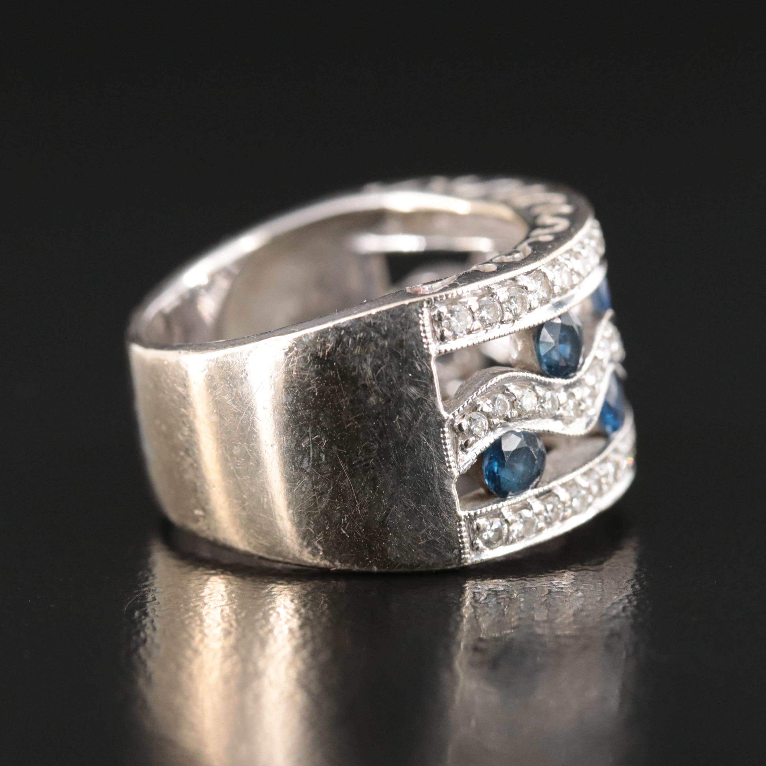 18K Sapphire and Diamond Ring