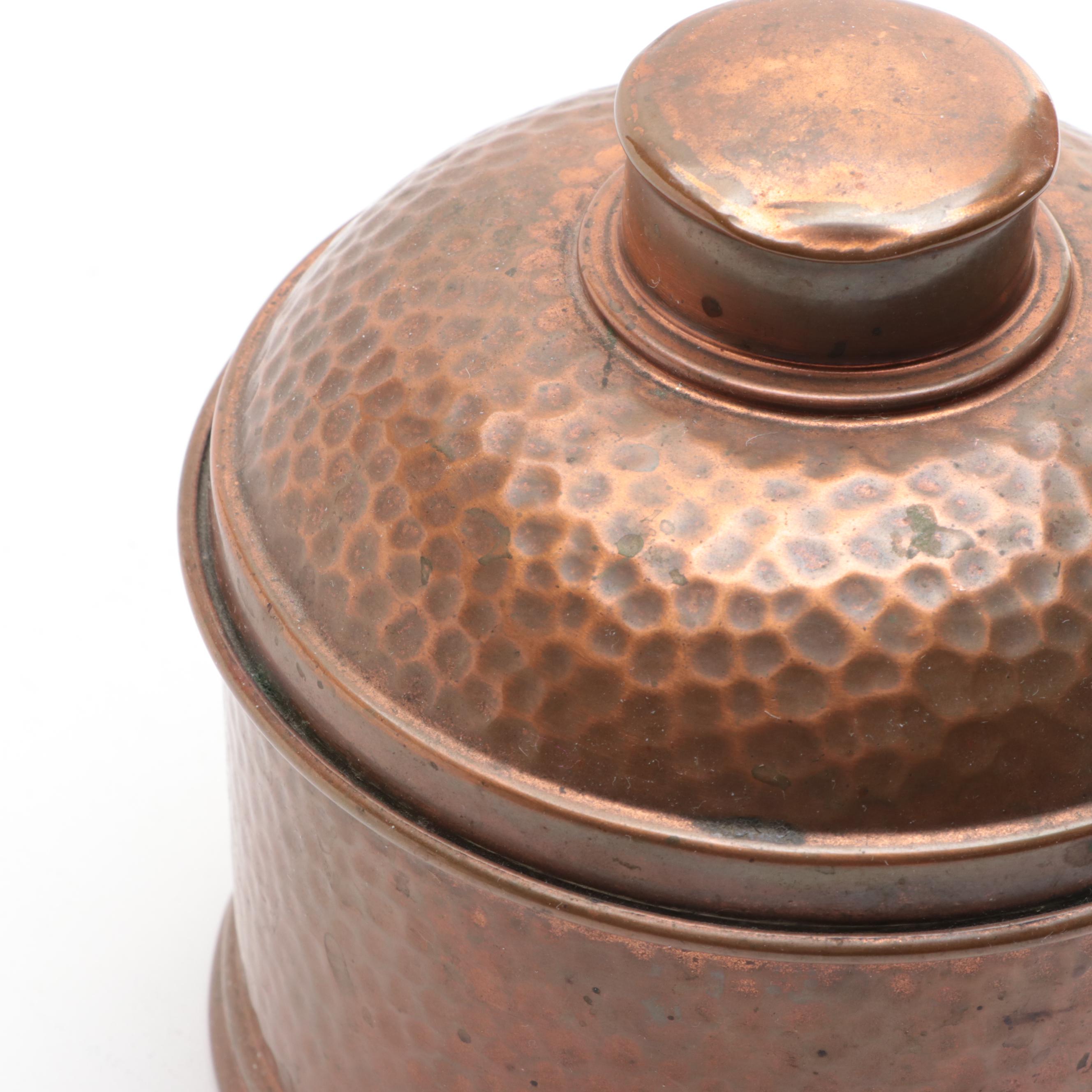 Hammered Brass and Copper Fireplace Ash Buckets, Coal and Kindling Bins