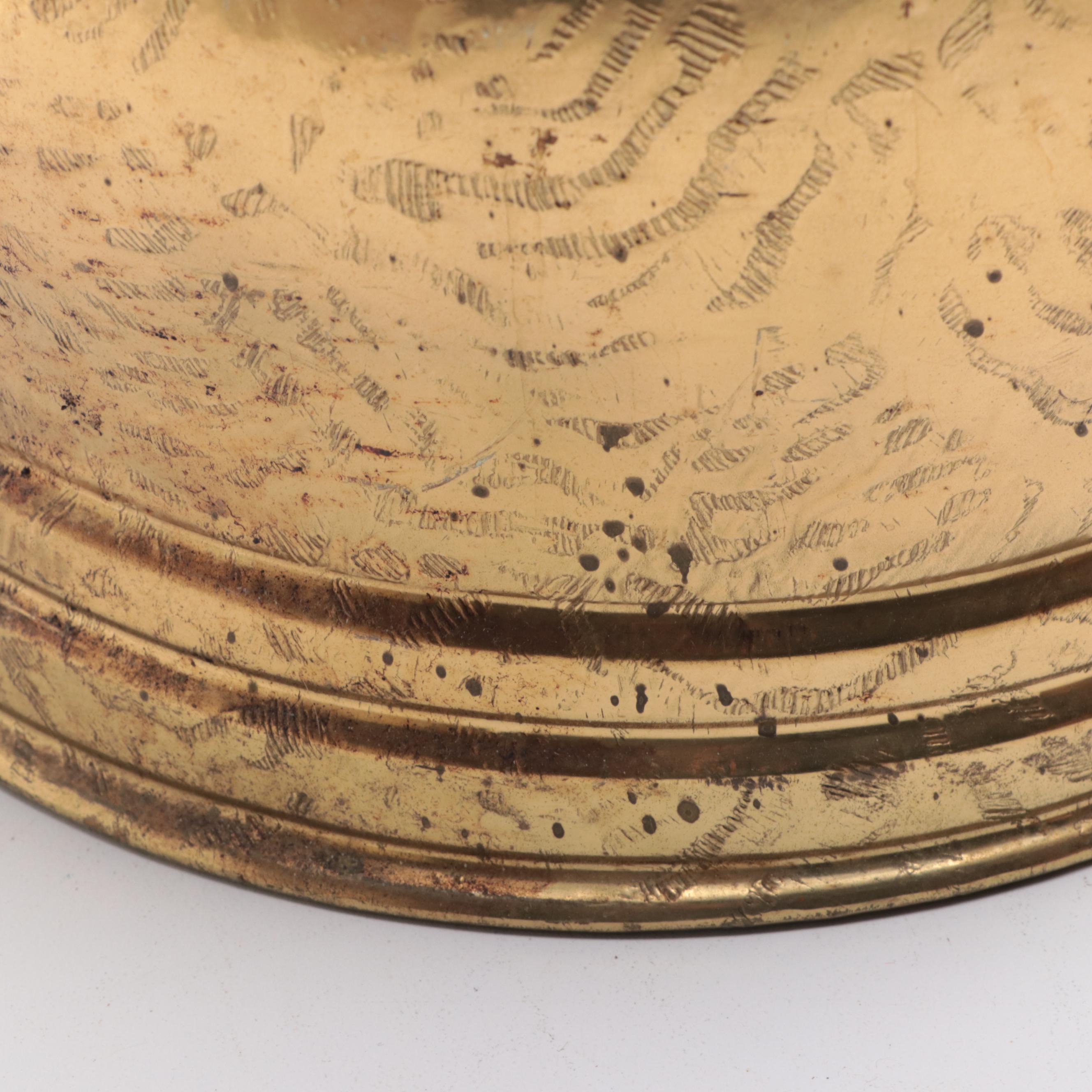 Hammered Brass and Copper Fireplace Ash Buckets, Coal and Kindling Bins