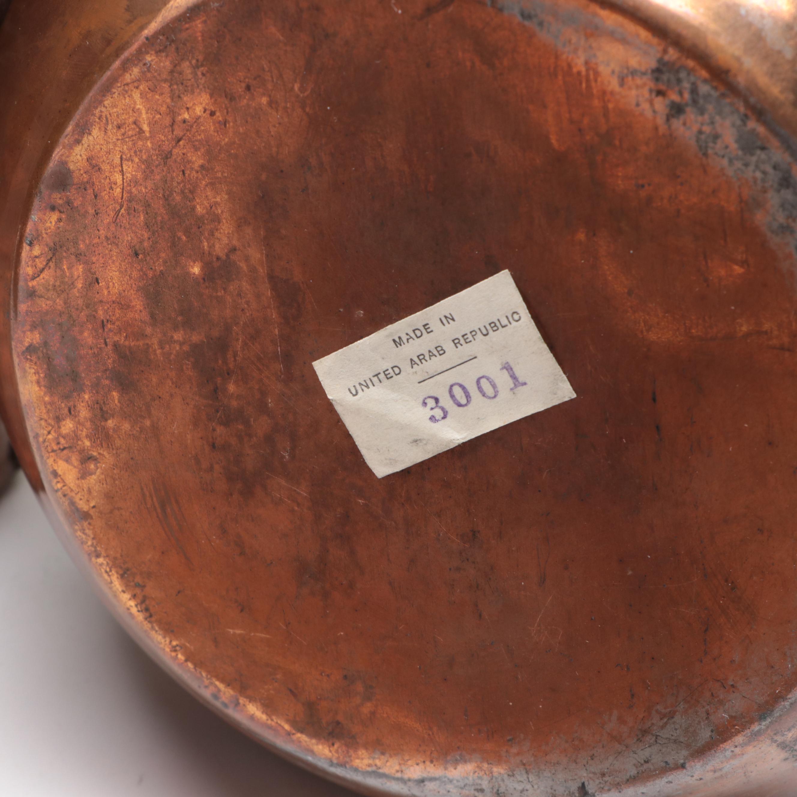 Hammered Brass and Copper Fireplace Ash Buckets, Coal and Kindling Bins