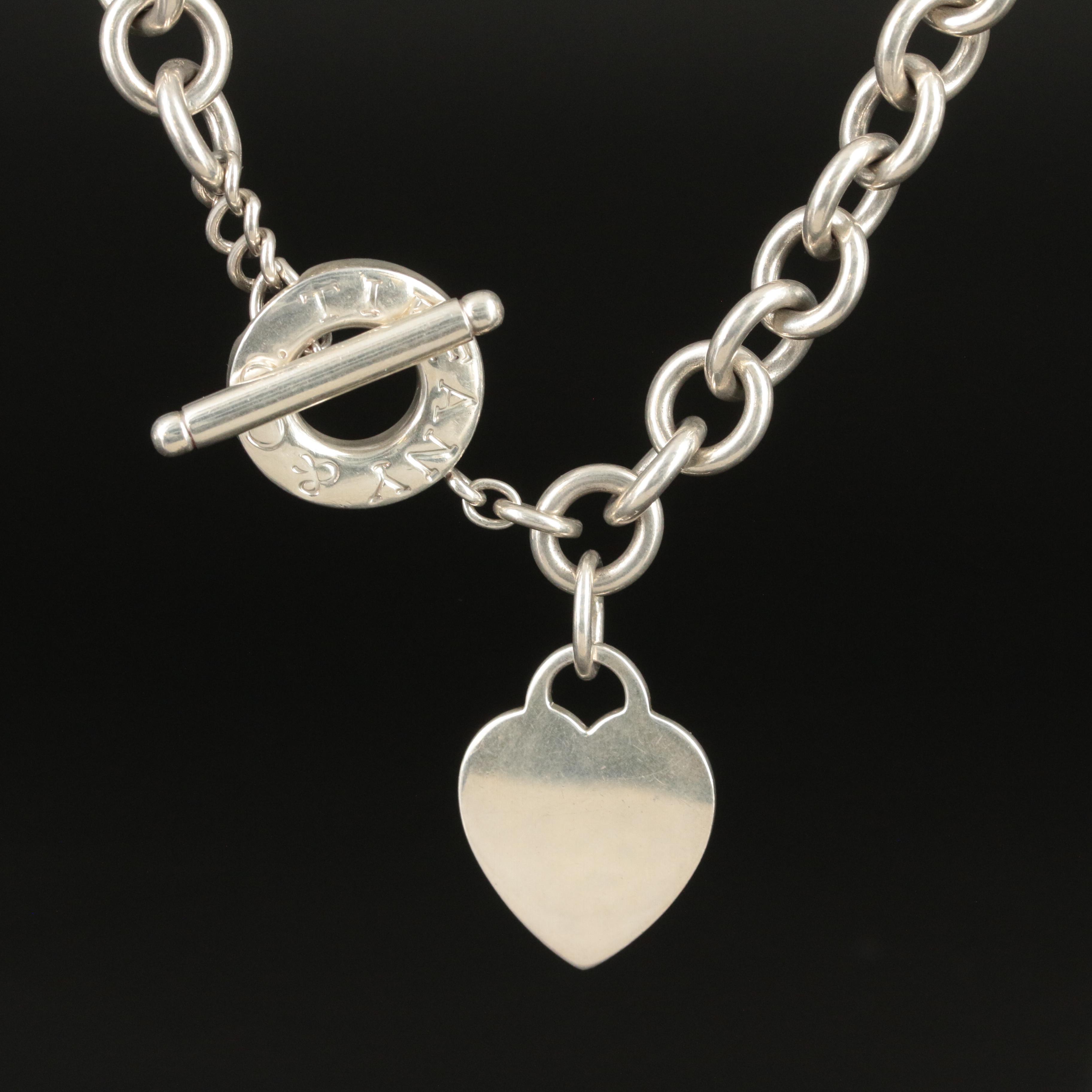 Tiffany & Co. Sterling Heart Tag Toggle Necklace