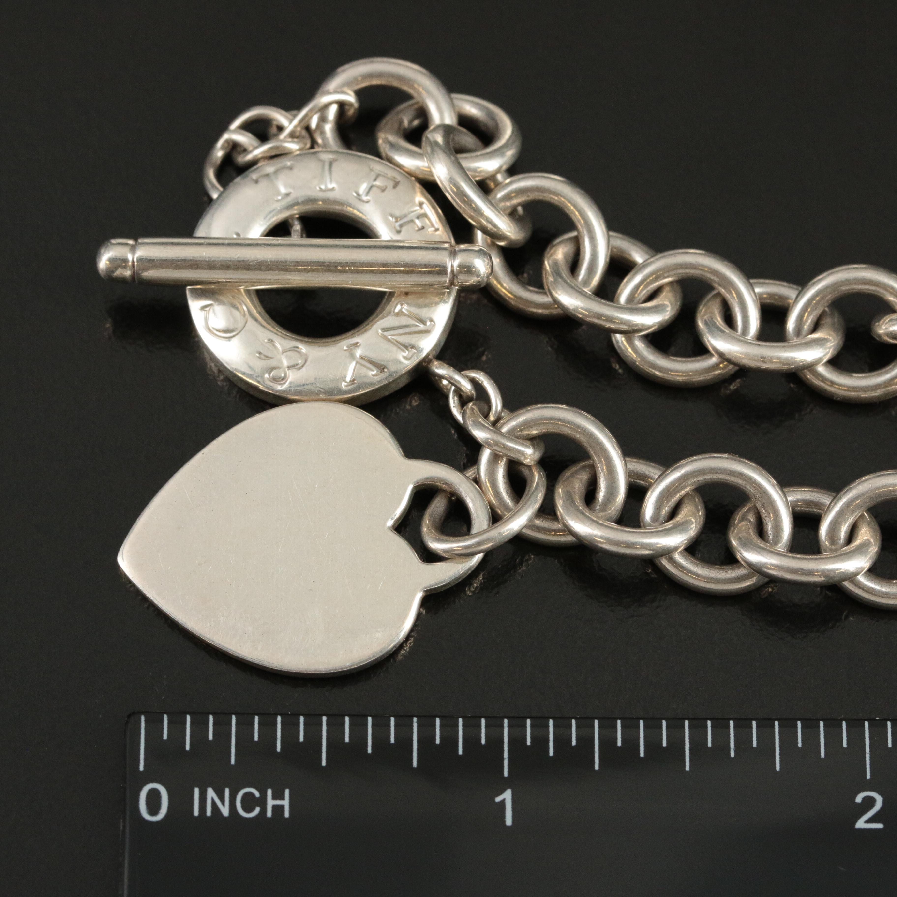 Tiffany & Co. Sterling Heart Tag Toggle Necklace