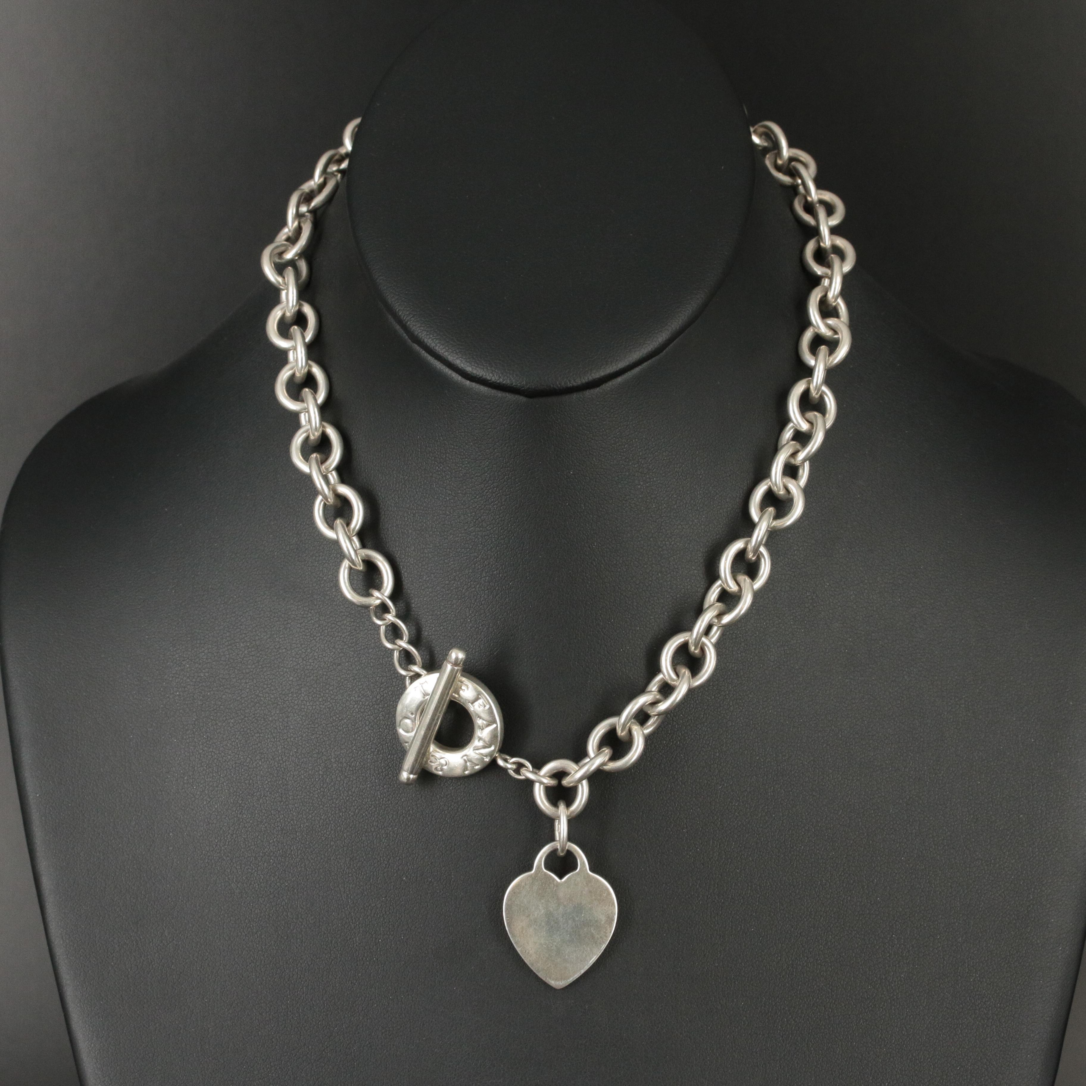 Tiffany & Co. Sterling Heart Tag Toggle Necklace