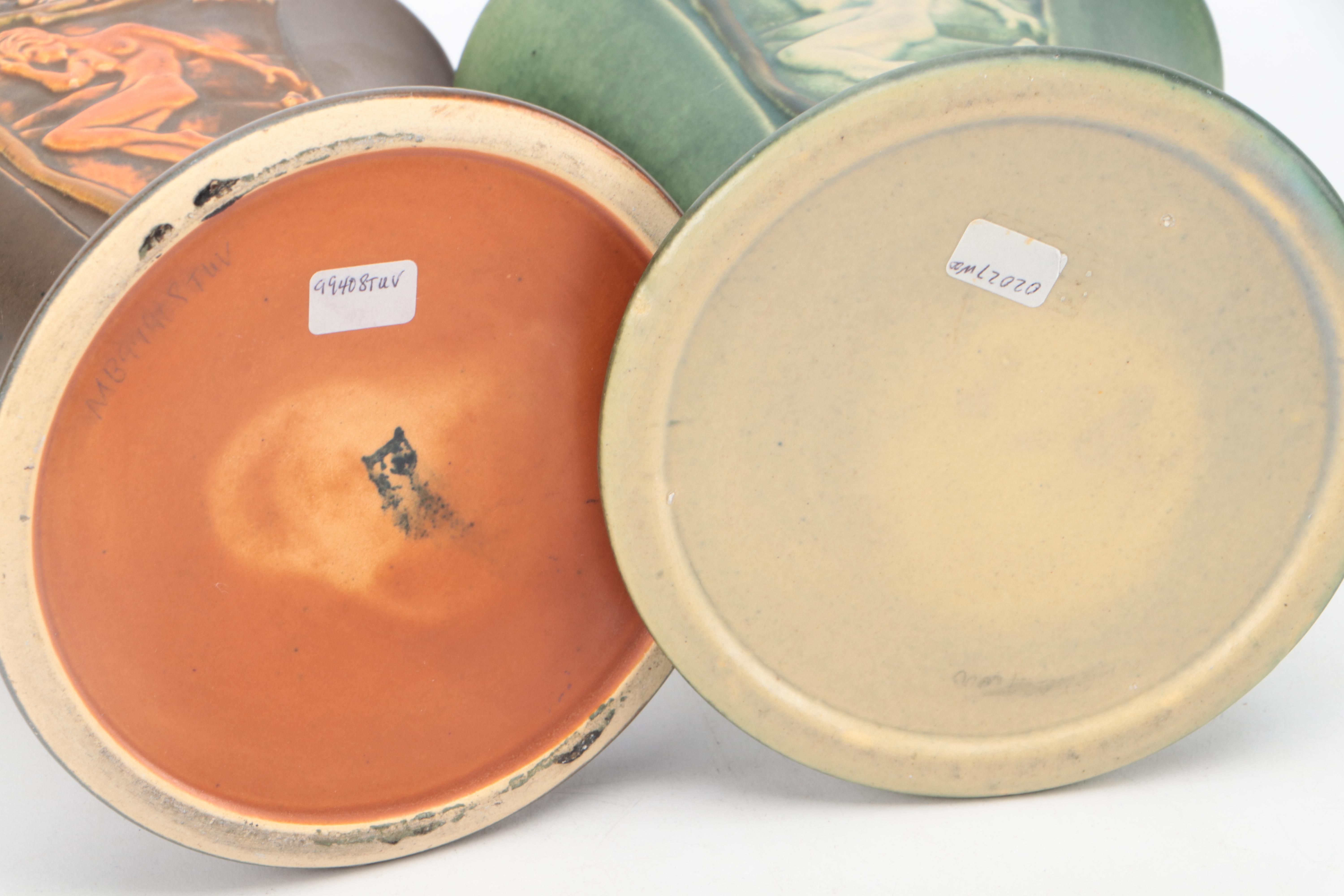 Roseville Pottery Ceramic Wall Pockets and "Rosecraft" Panel Vases