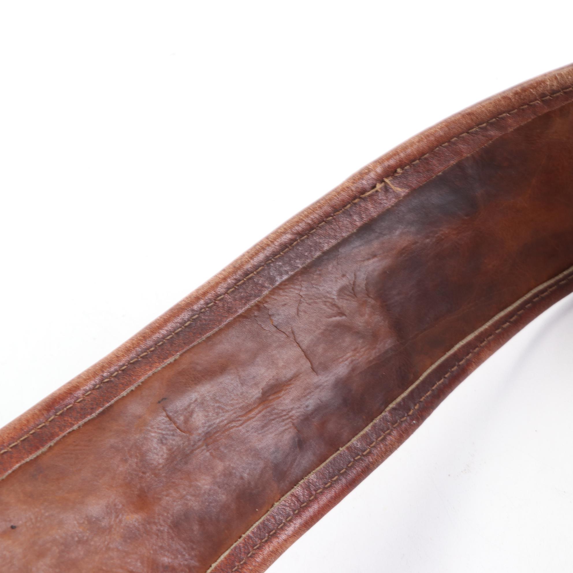 Handmade Bead Embroidered and Leather Extra Wide Belt with Pocket EBTH