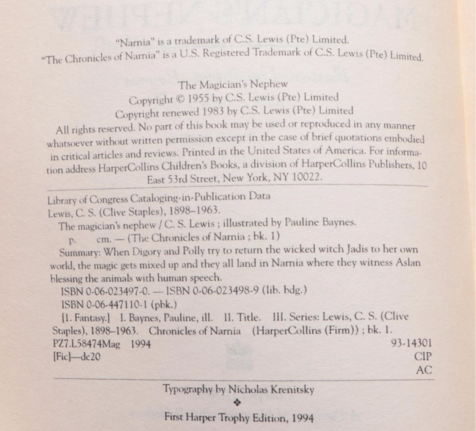 "The Chronicles of Narnia" Complete Series Box Set by C. S. Lewis, 1994