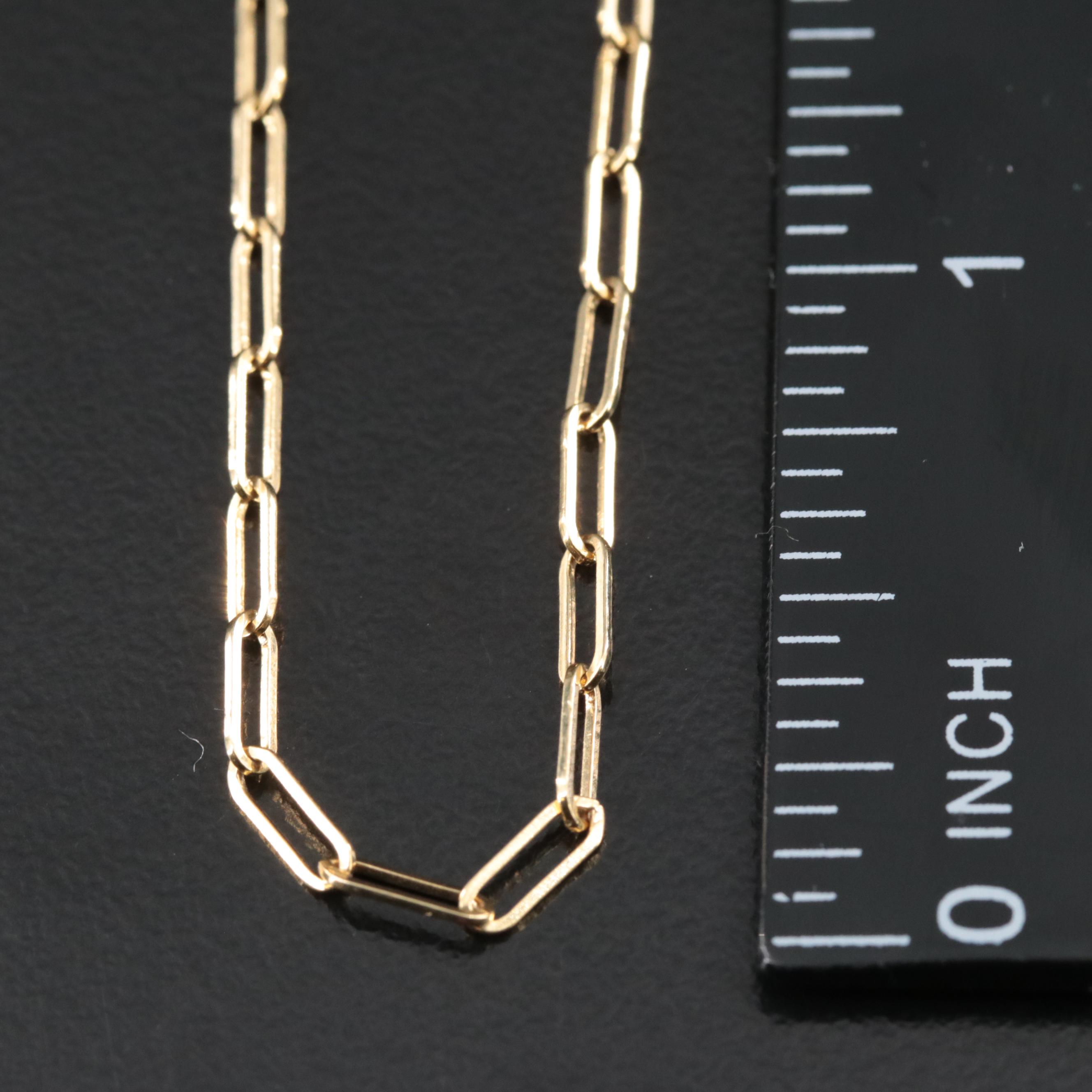 14K Paperclip Chain Necklace EBTH