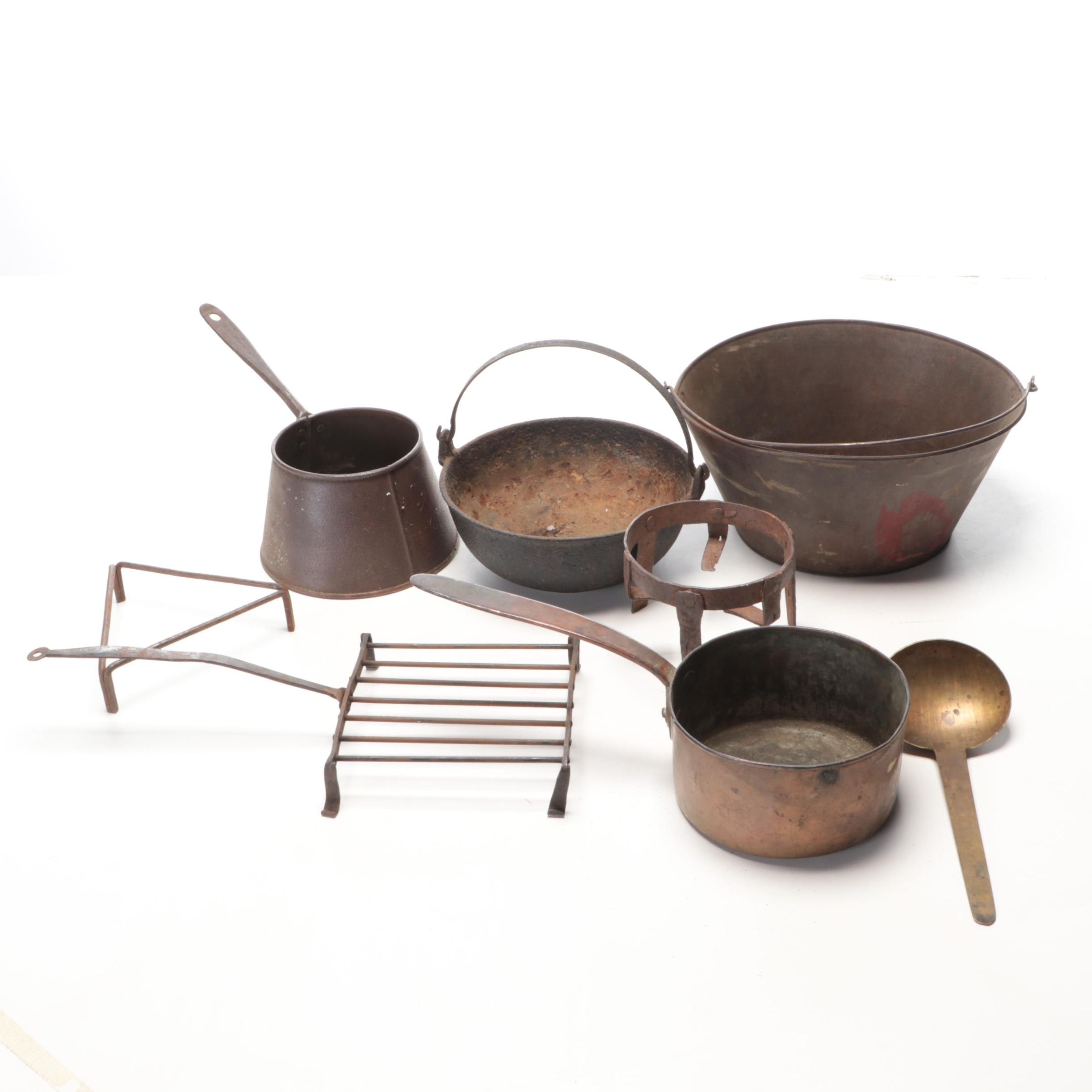 Kreamer Copper with Other Pots and Stand EBTH