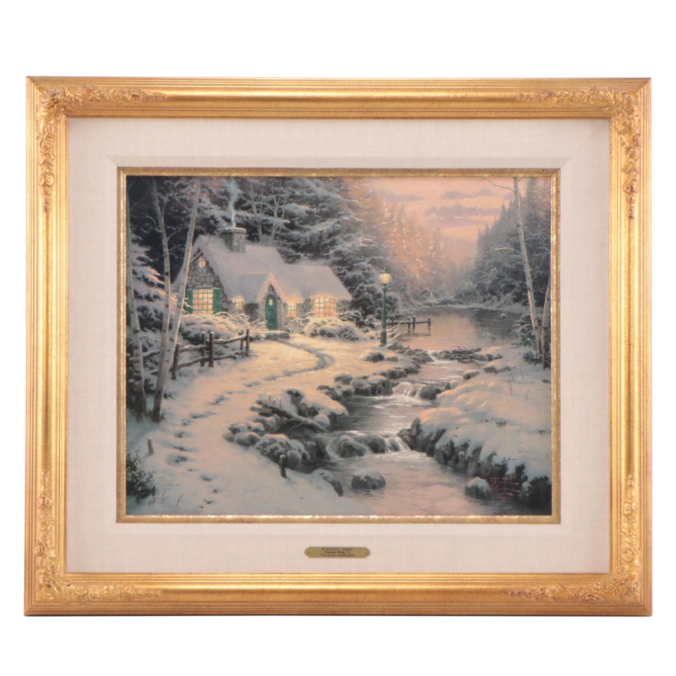 Thomas Kinkade Embellished Offset Lithograph "Evening Glow," 1999