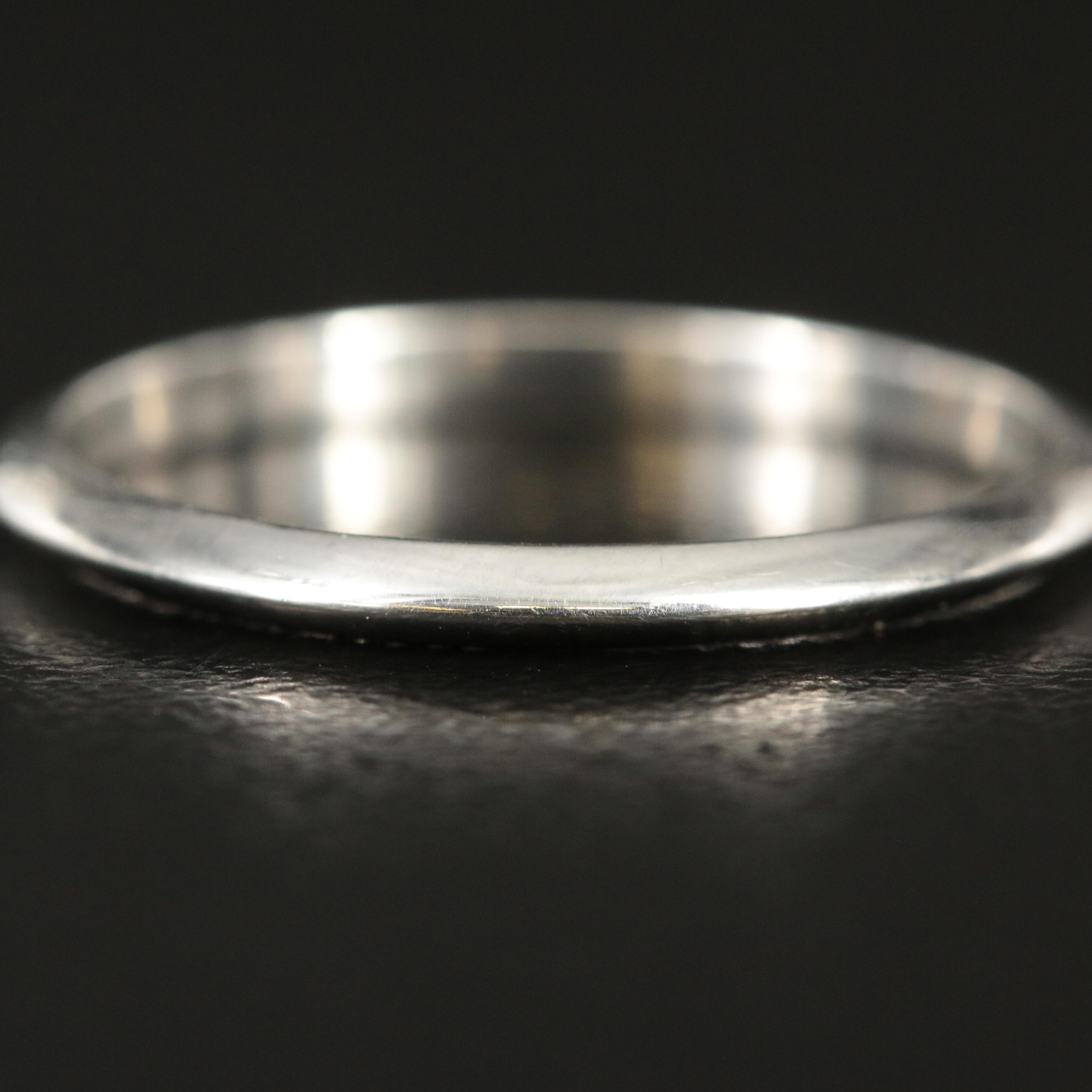 Tiffany & Co. Platinum Knife Edge Band