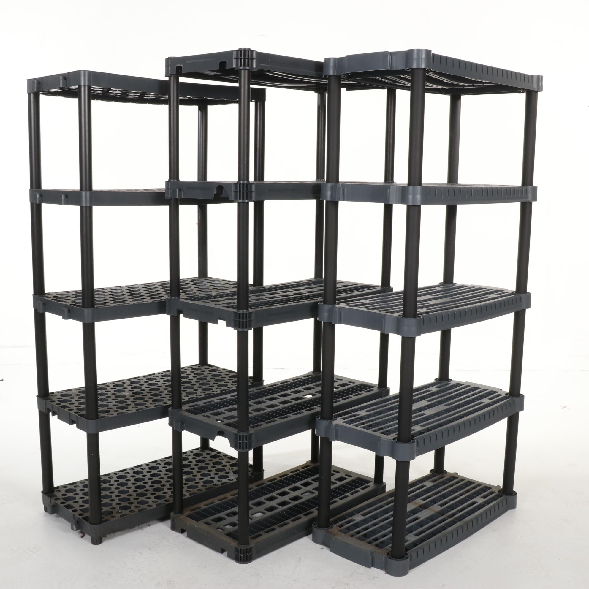 InterMetro WhiteFinish Metal Shelf, Rubbermaid Garden Tool Shelf and