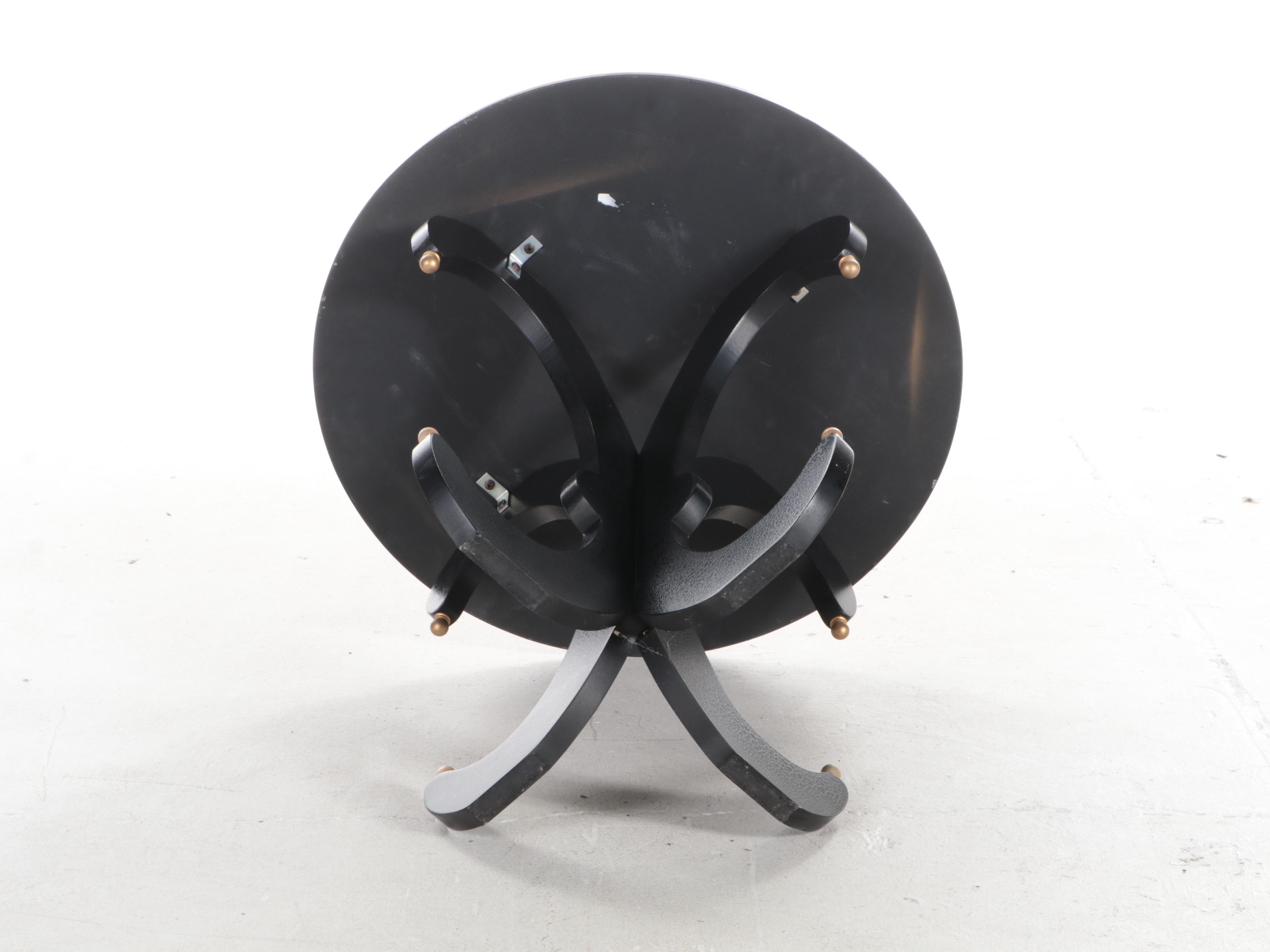 Painted Wood Accent Table with Checkered Top