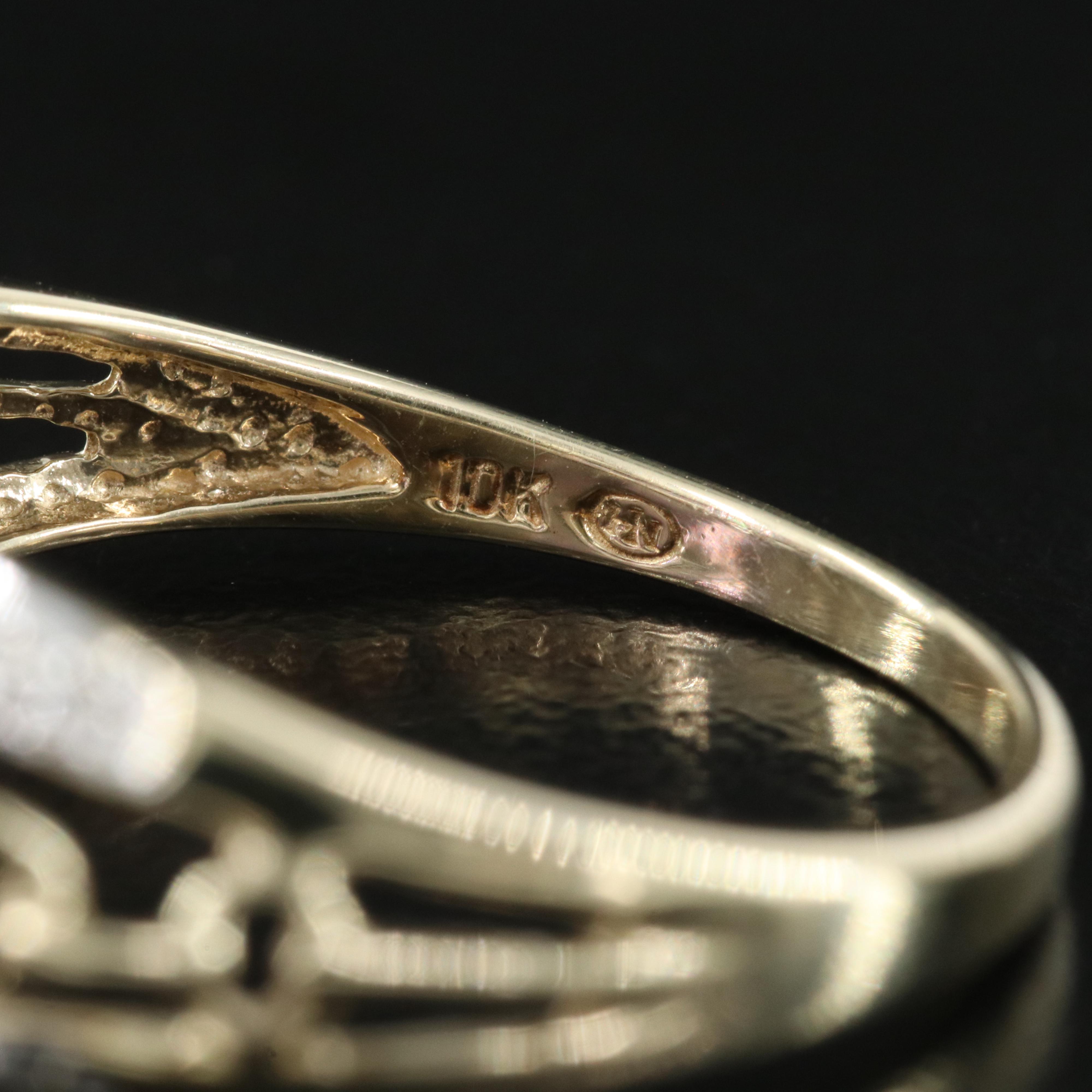 10K Amethyst and Diamond Ring