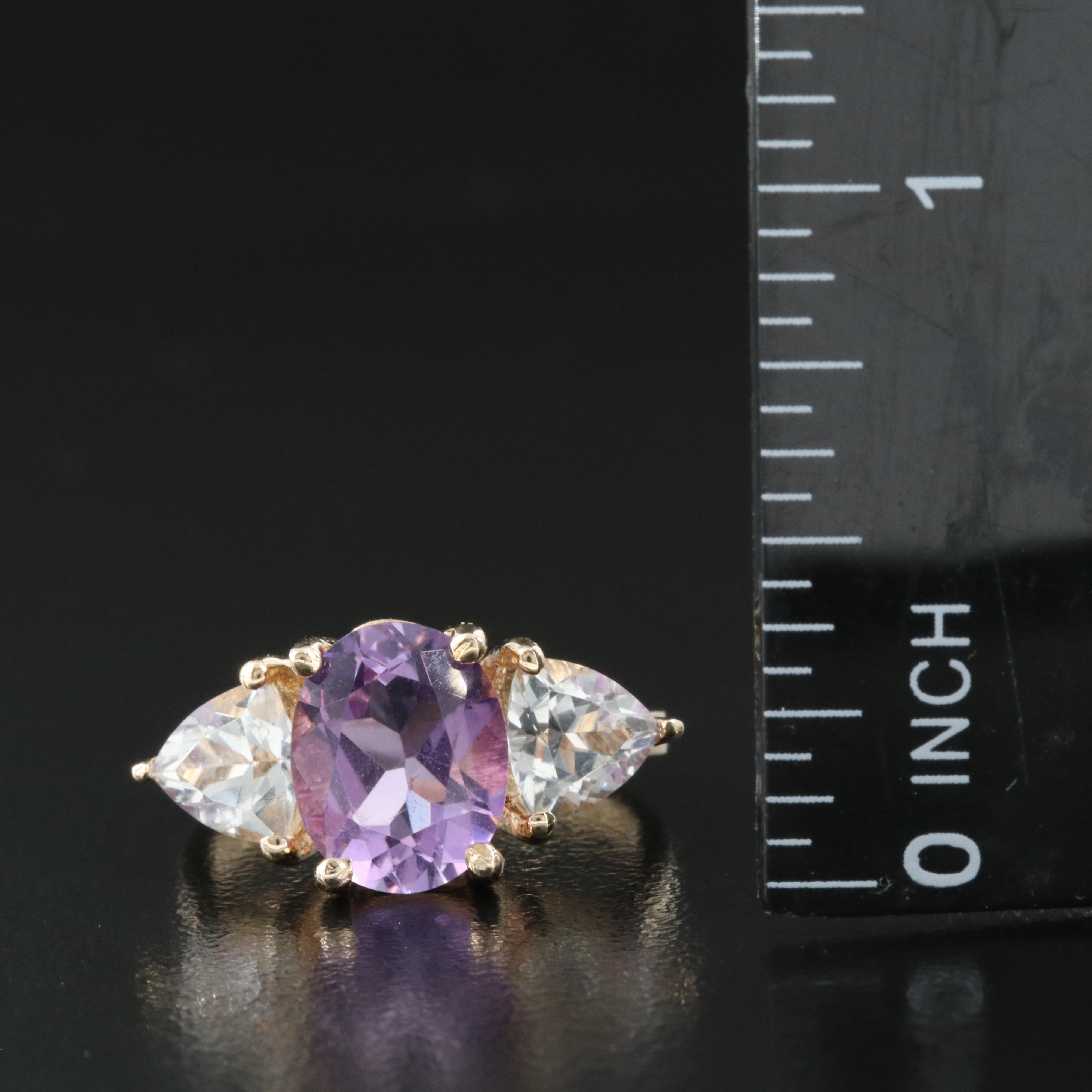 14K Amethyst and Topaz Ring