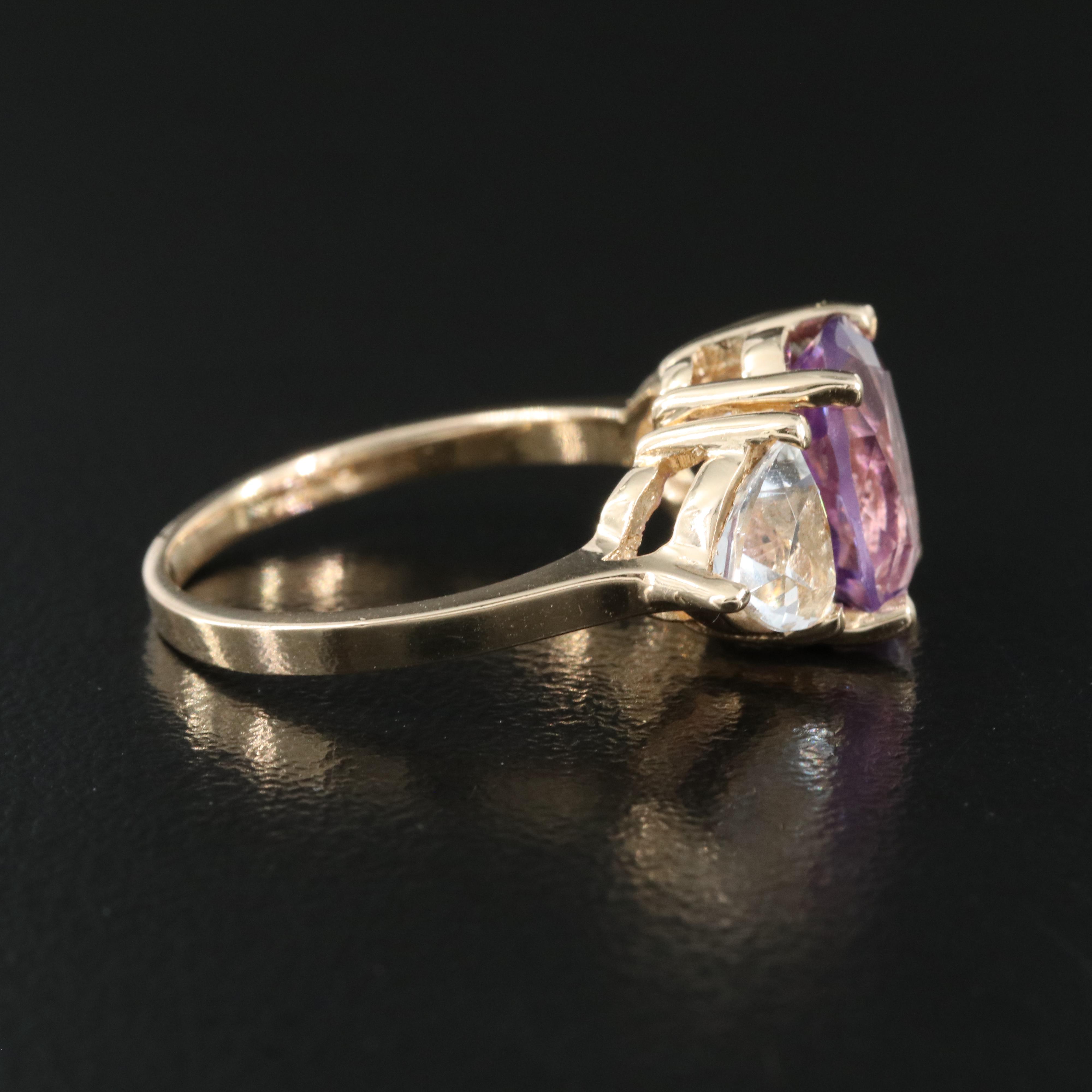 14K Amethyst and Topaz Ring