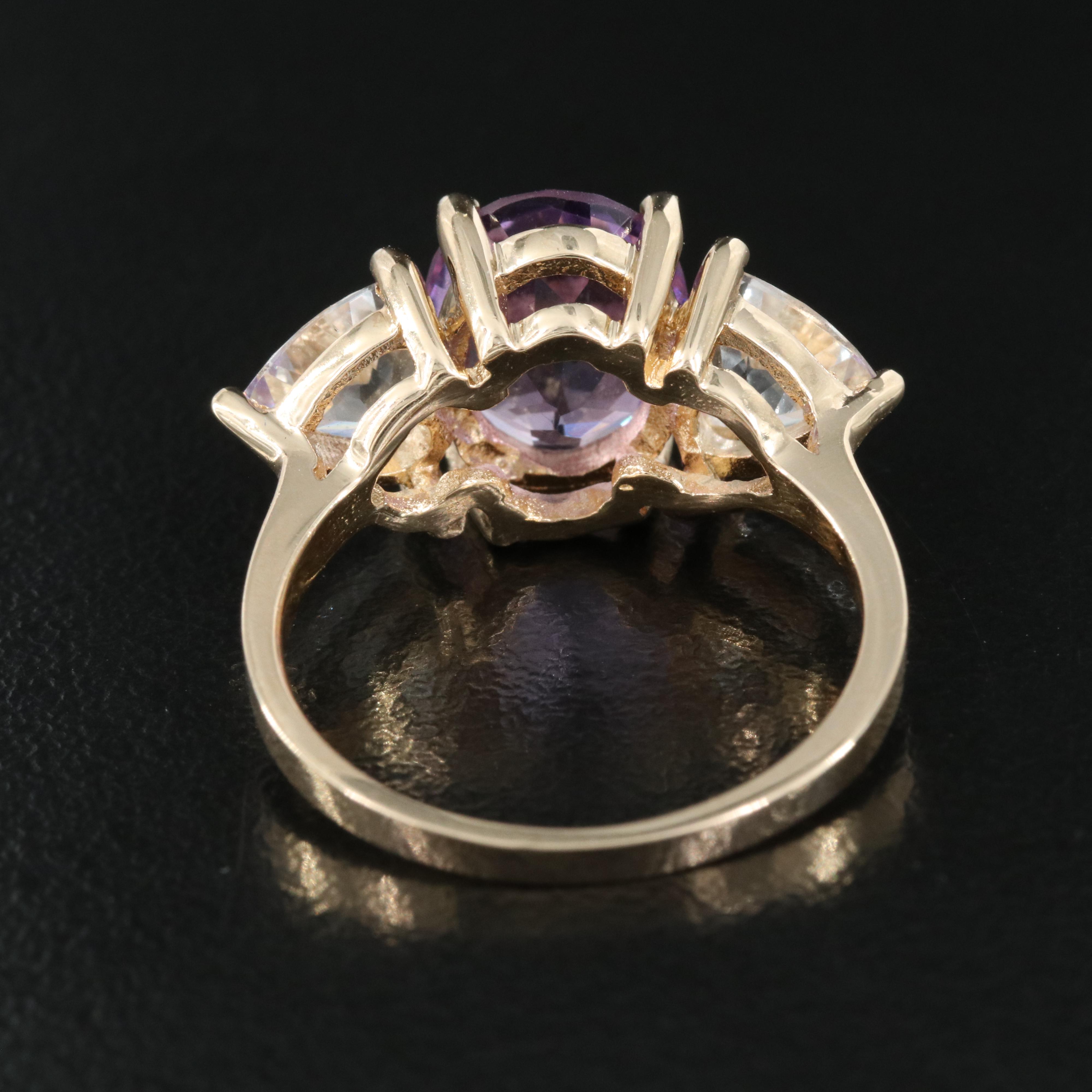 14K Amethyst and Topaz Ring