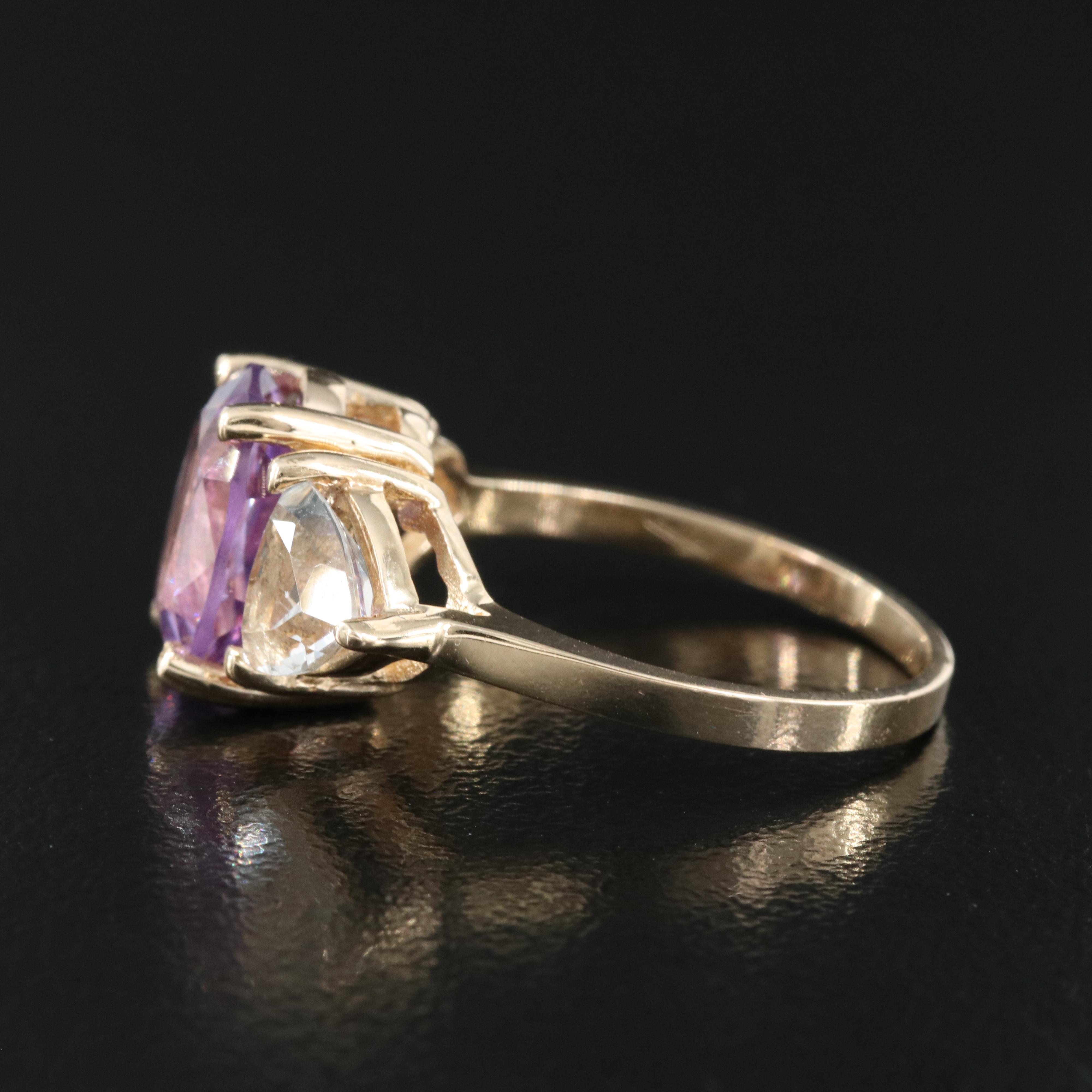 14K Amethyst and Topaz Ring