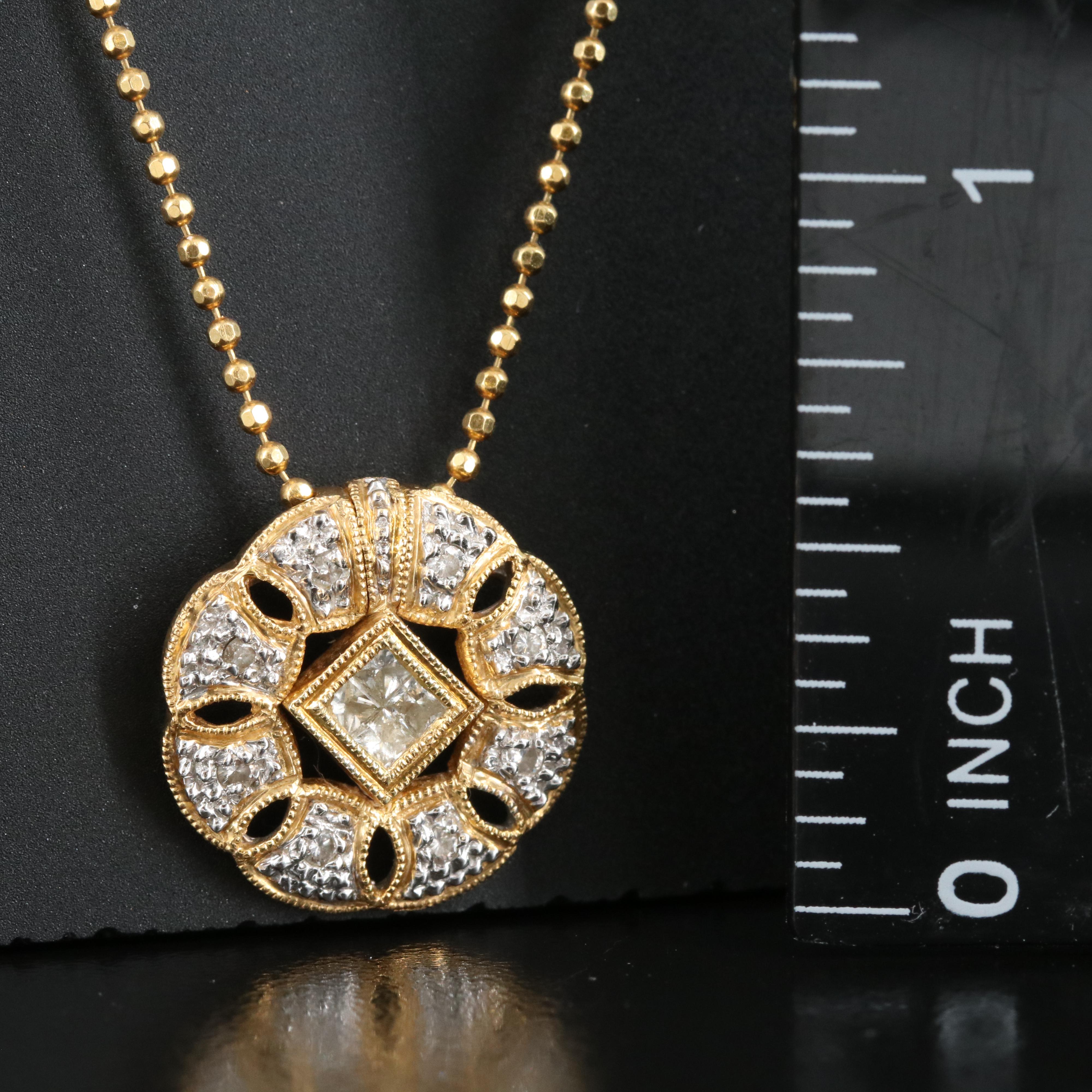18K 0.25 CTW Diamond Convertable Pendant on Chain