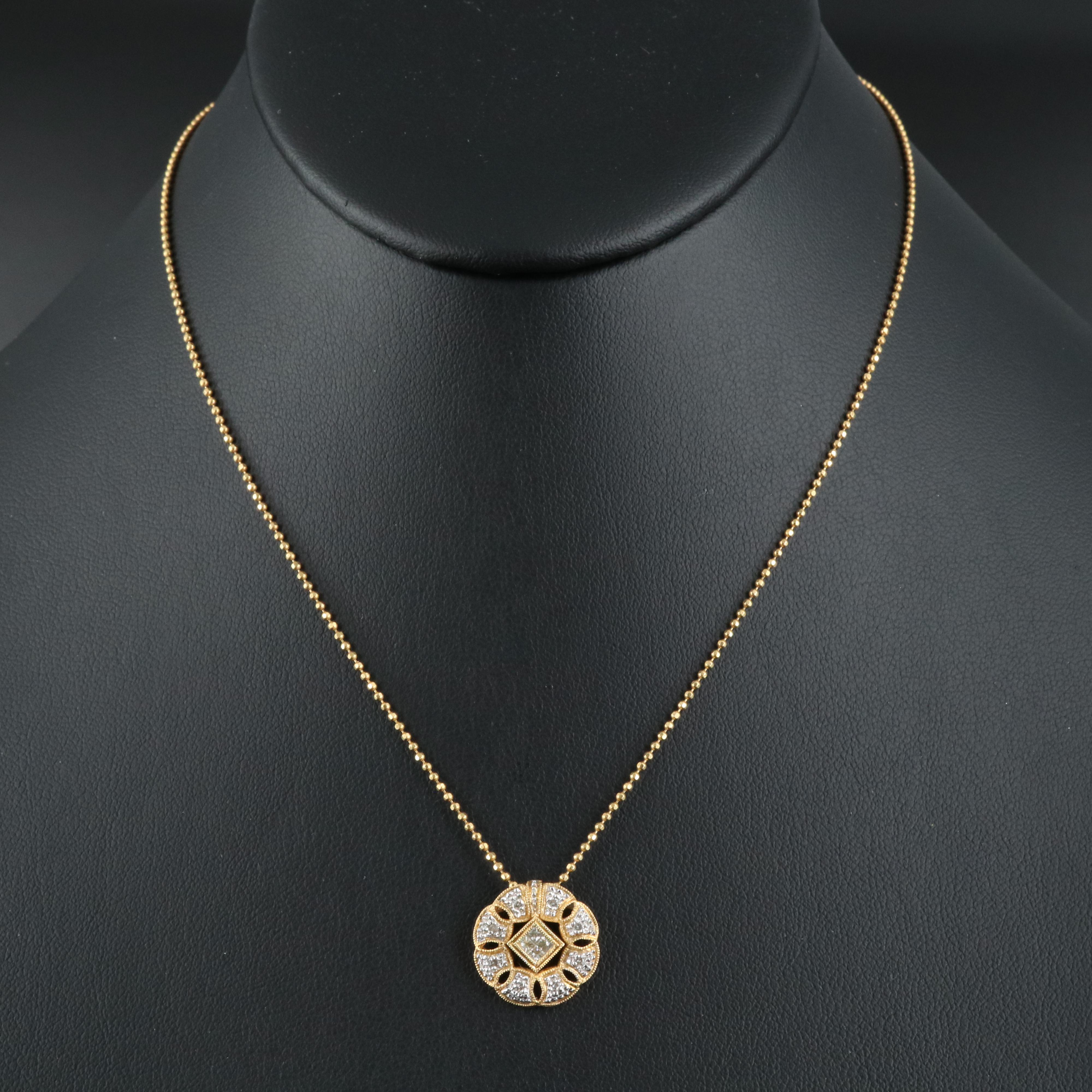 18K 0.25 CTW Diamond Convertable Pendant on Chain