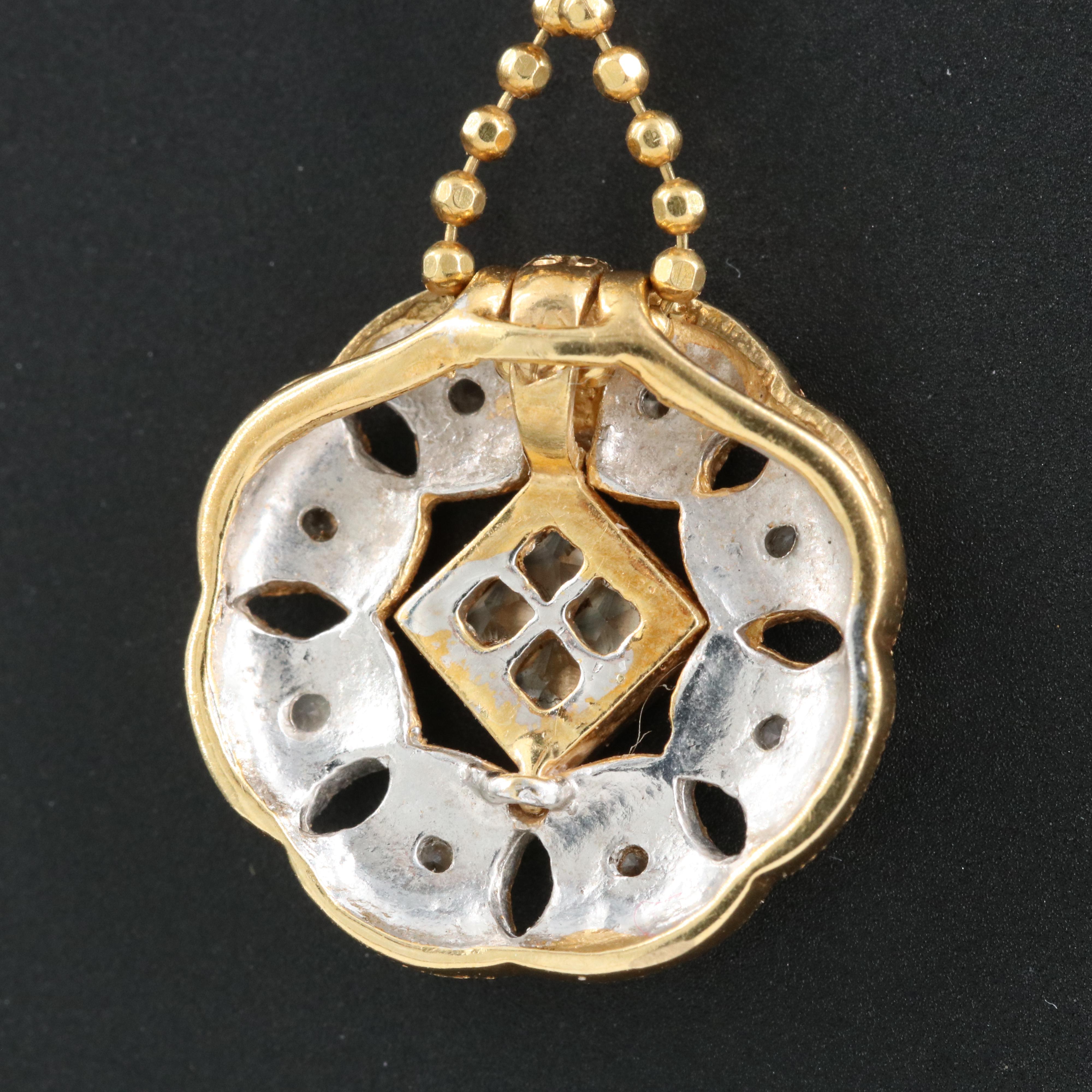 18K 0.25 CTW Diamond Convertable Pendant on Chain