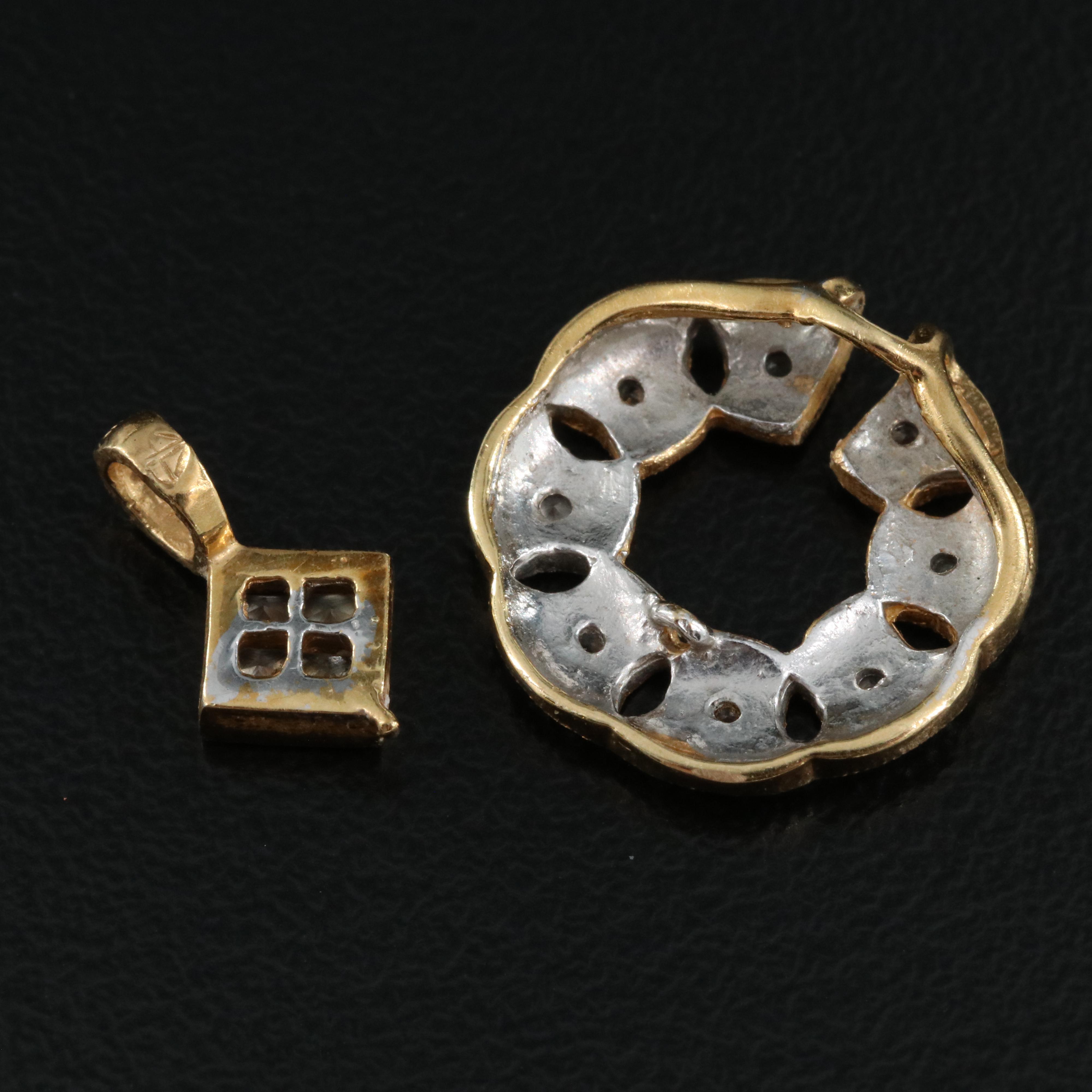 18K 0.25 CTW Diamond Convertable Pendant on Chain