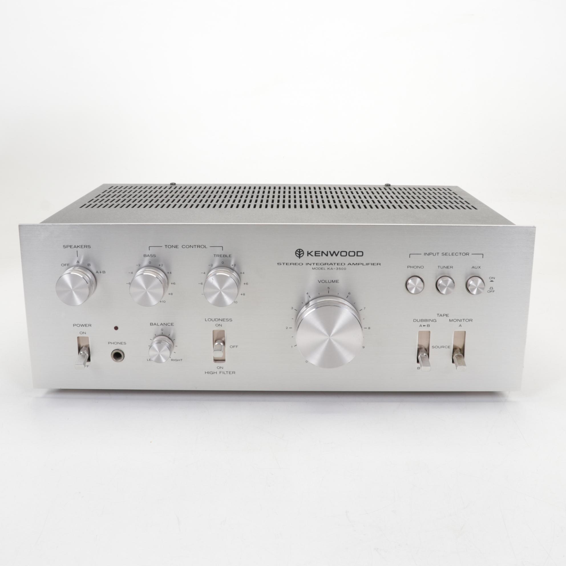 Stereo System with Kenwood Amplifier and Tuner and Denon CD Changer