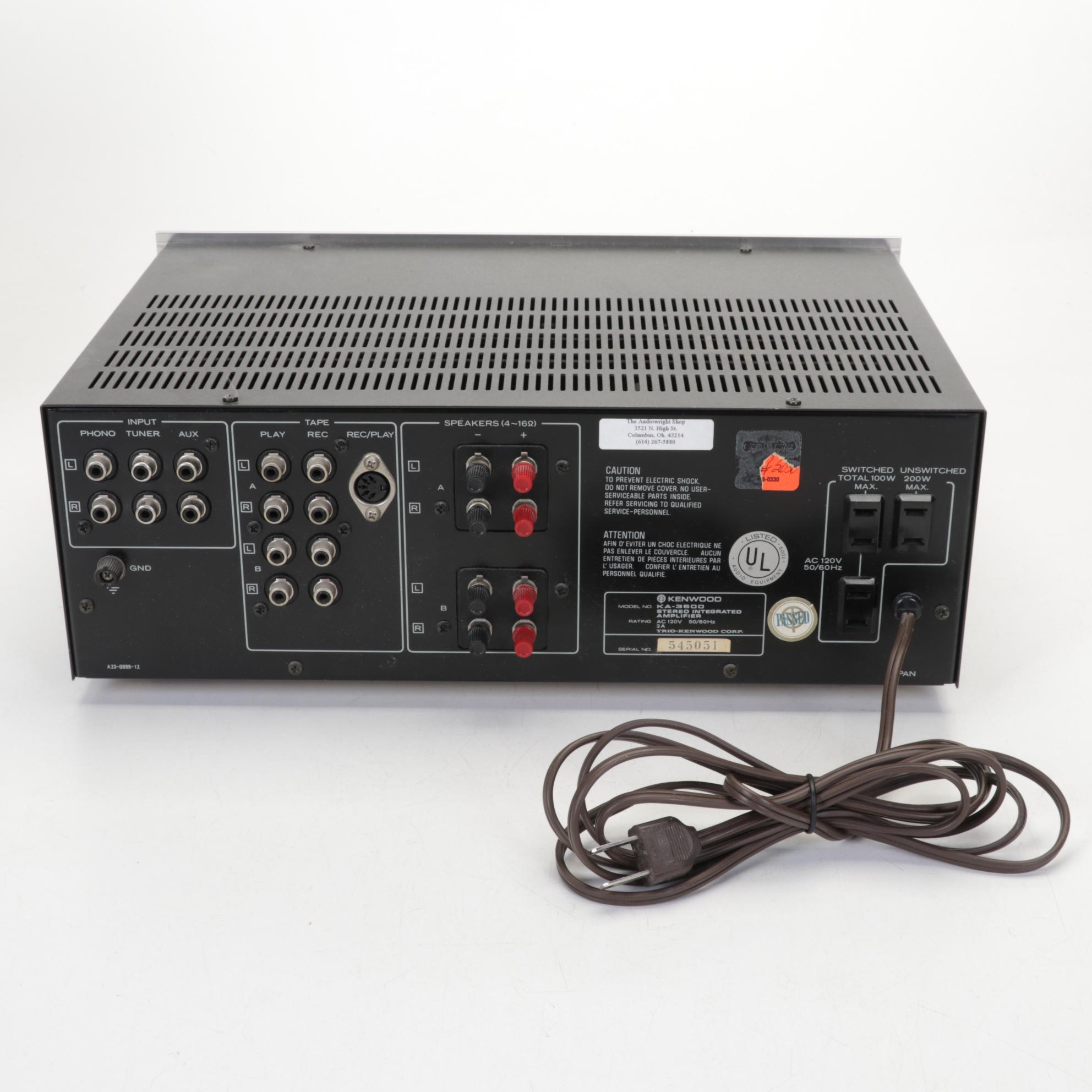 Stereo System with Kenwood Amplifier and Tuner and Denon CD Changer