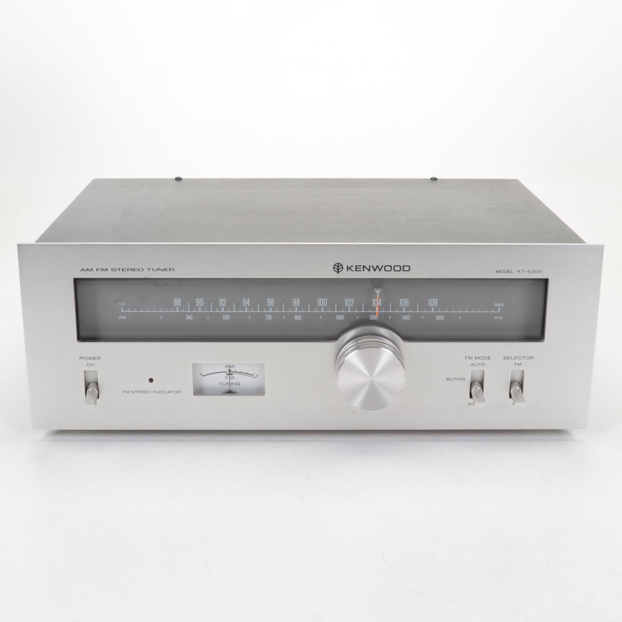 Stereo System with Kenwood Amplifier and Tuner and Denon CD Changer