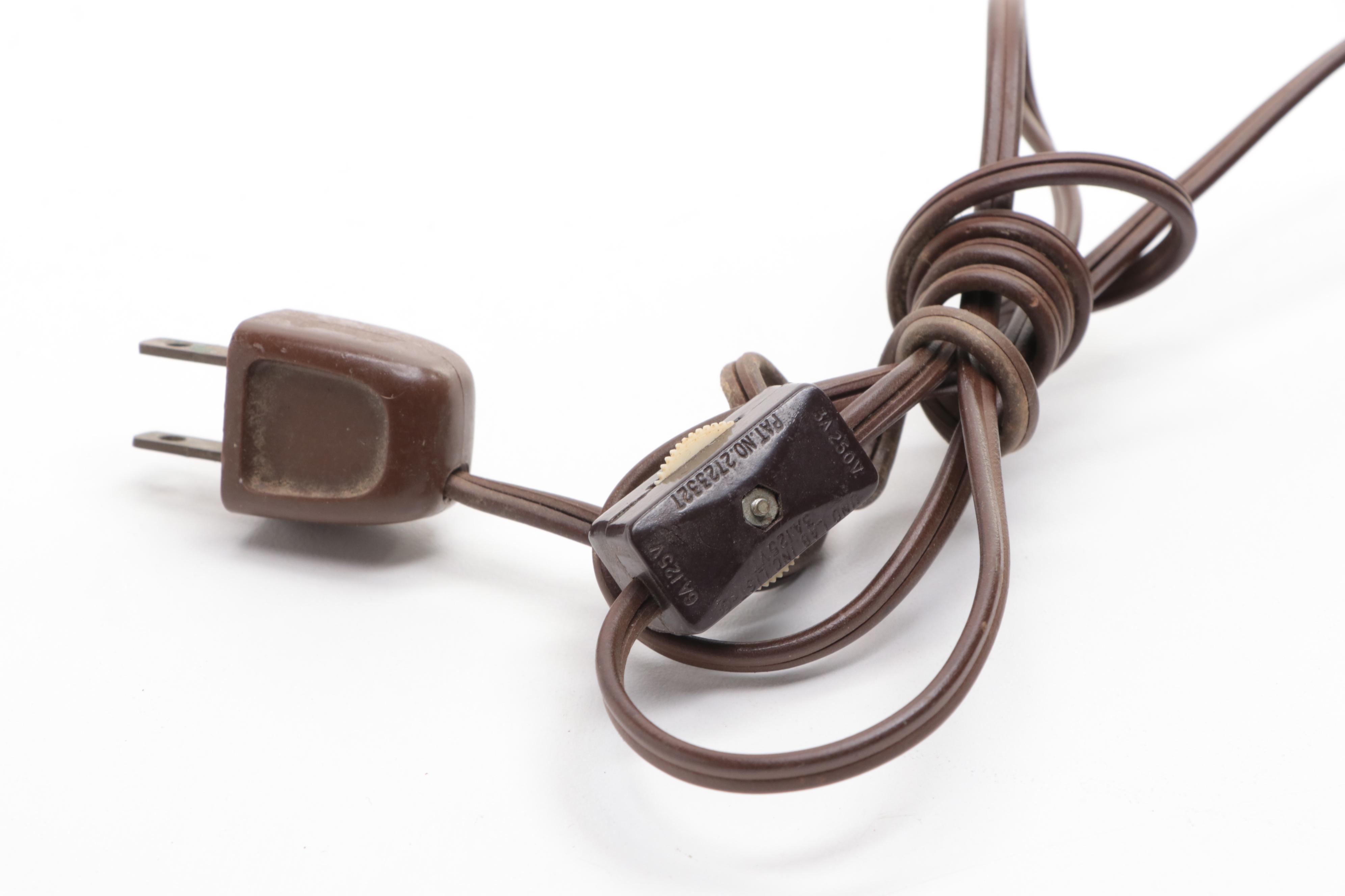 Art Nouveau Bent Slag Glass Panel and Beaded Table Lamp