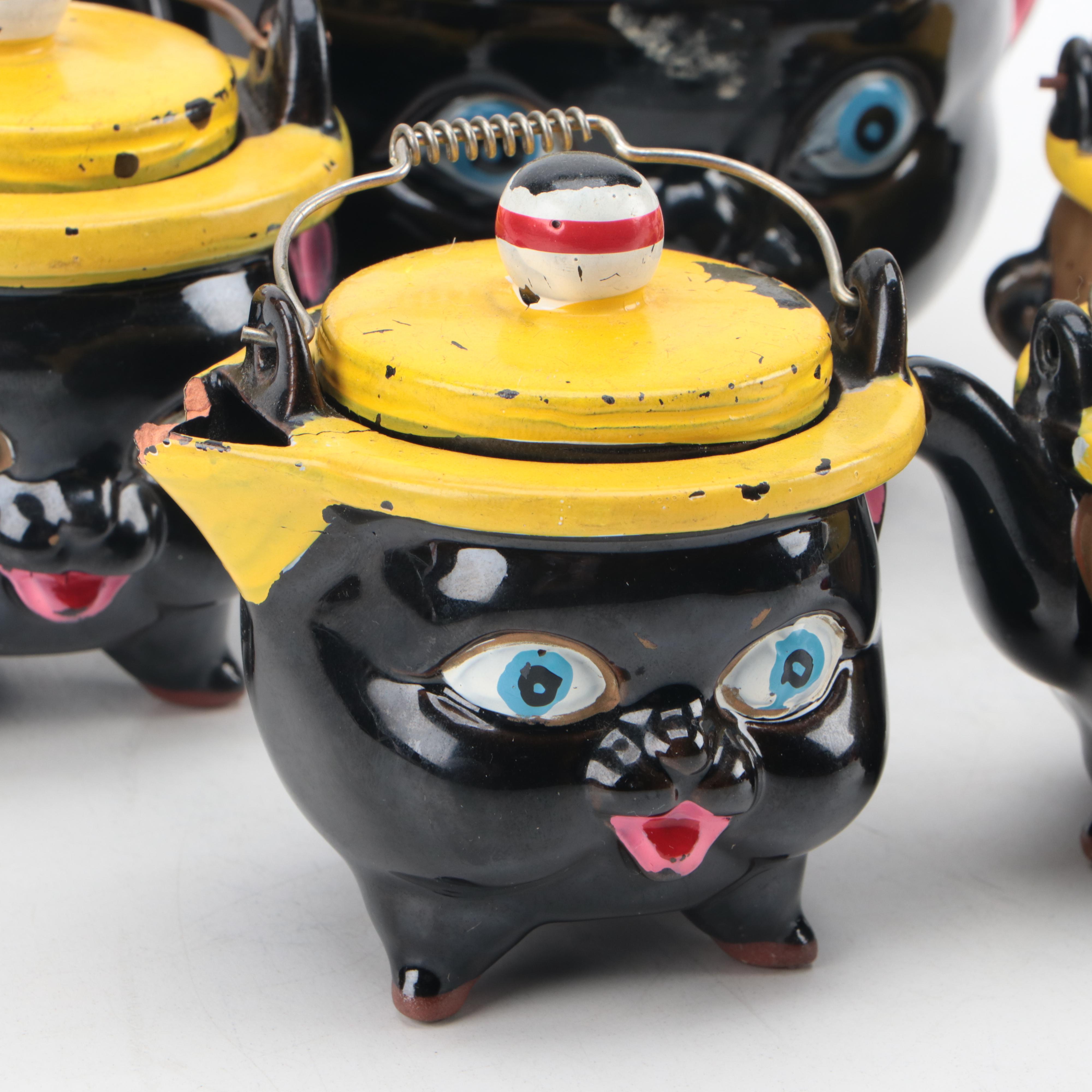 Norcrest and Thames Redware Wire Handled Table Accessories