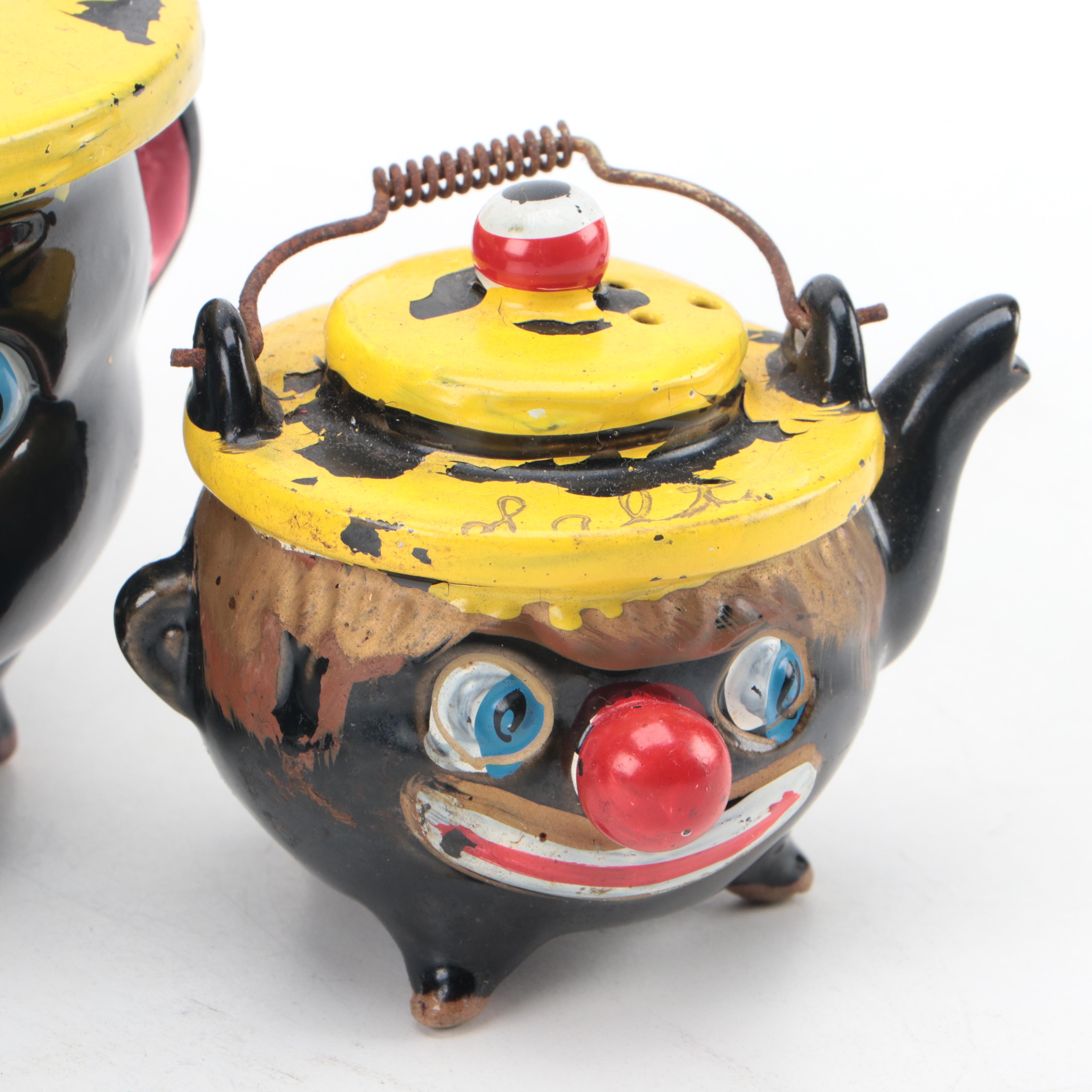 Norcrest and Thames Redware Wire Handled Table Accessories