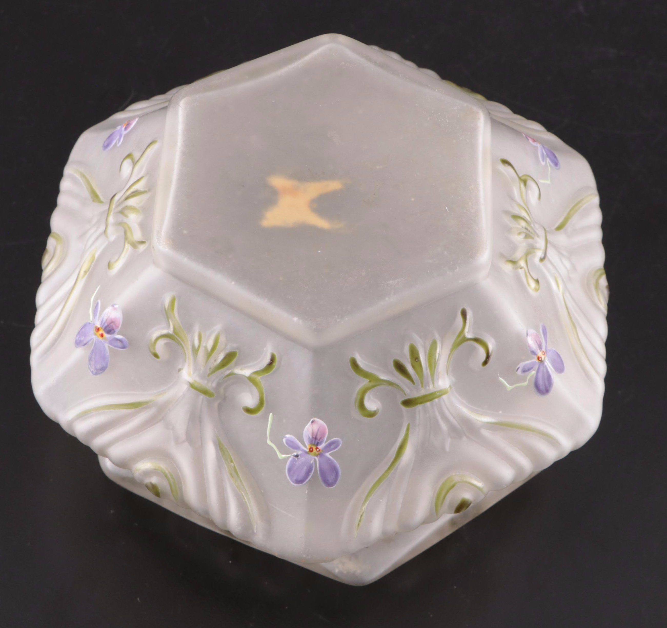 HandPainted Floral Glass Dresser Boxes EBTH