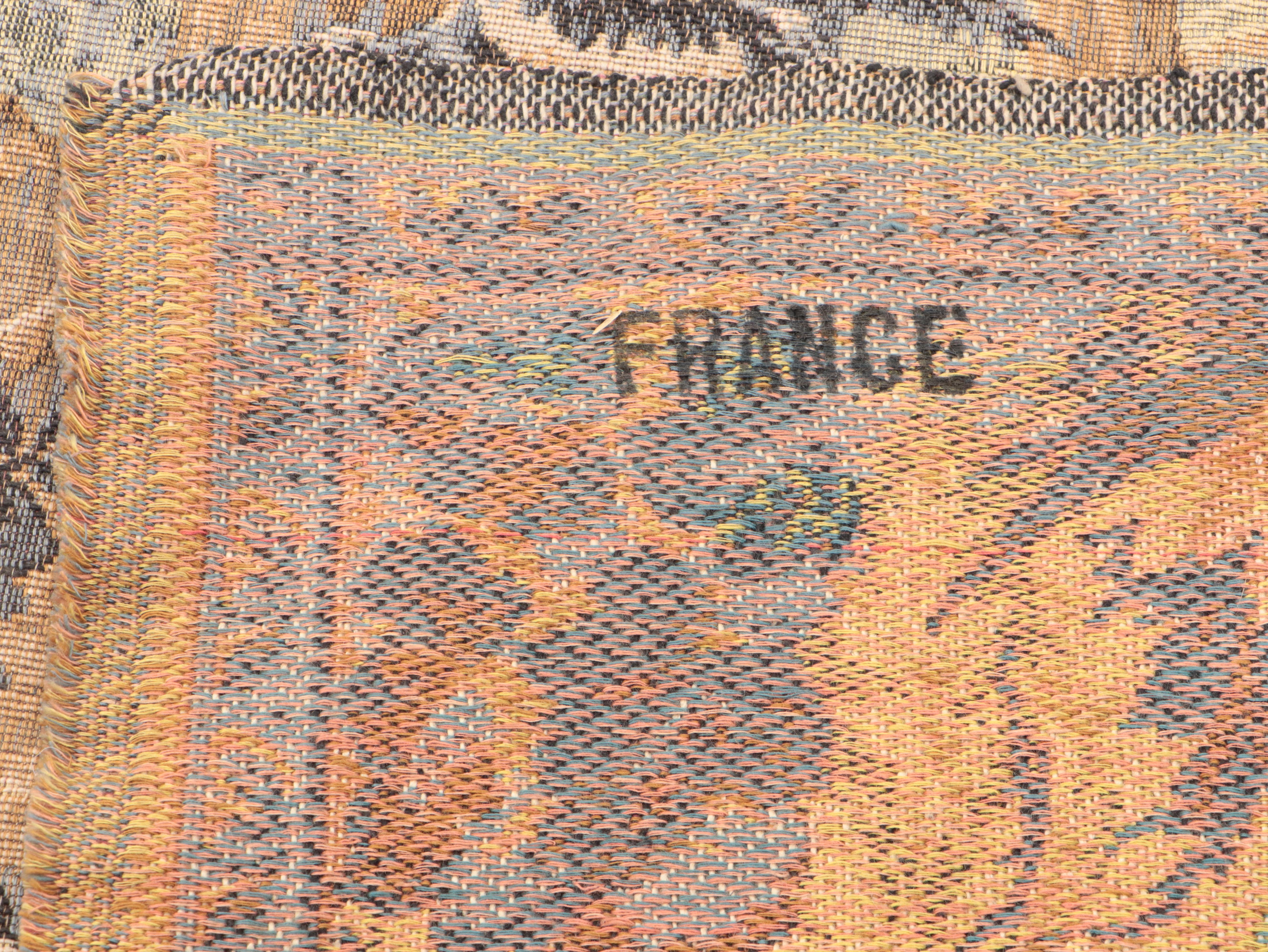 French Machine Made Tapestry Wall Hanging of Birds in Forest