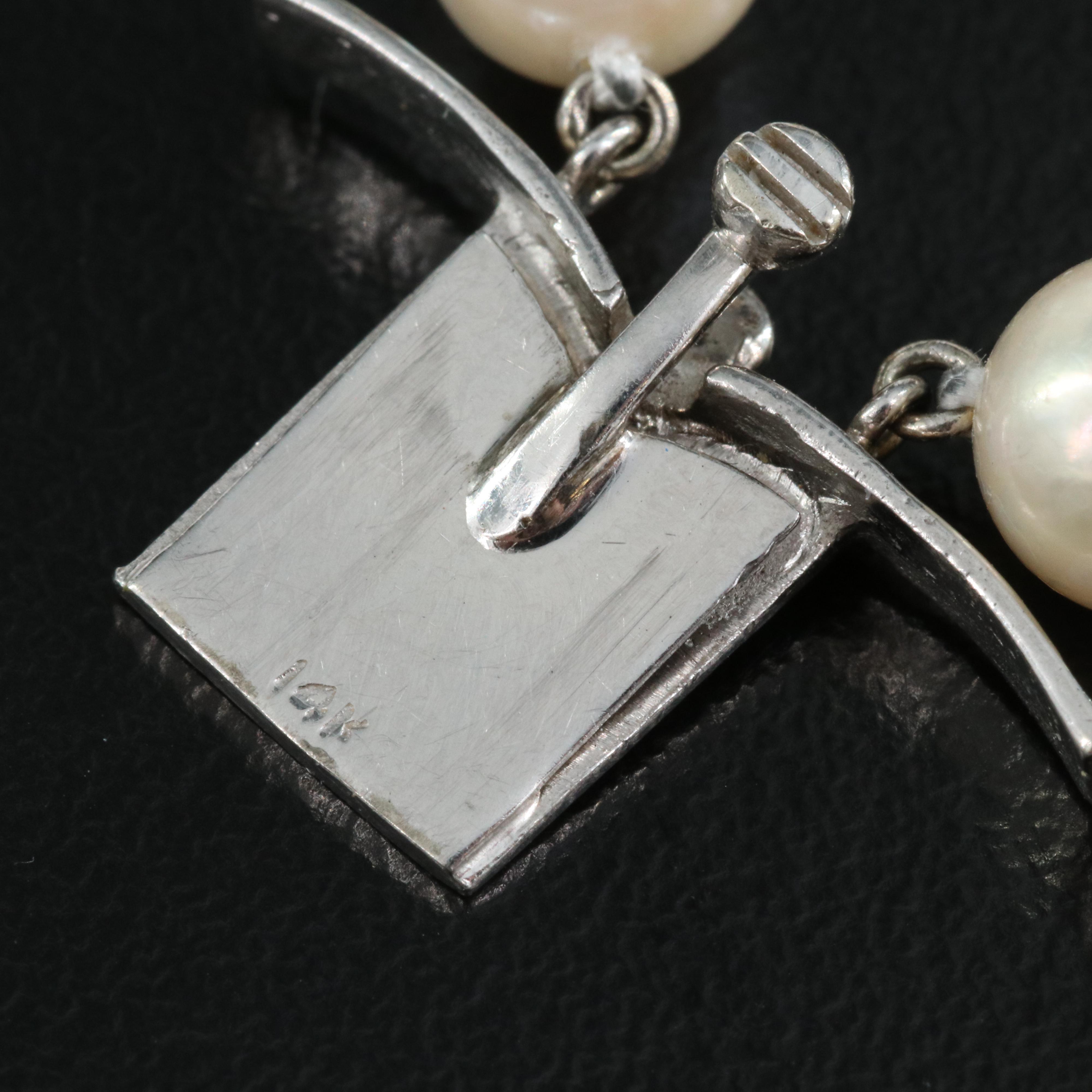 14K 0.85 CTW Diamond Clasp on Double Strand Pearl Necklace