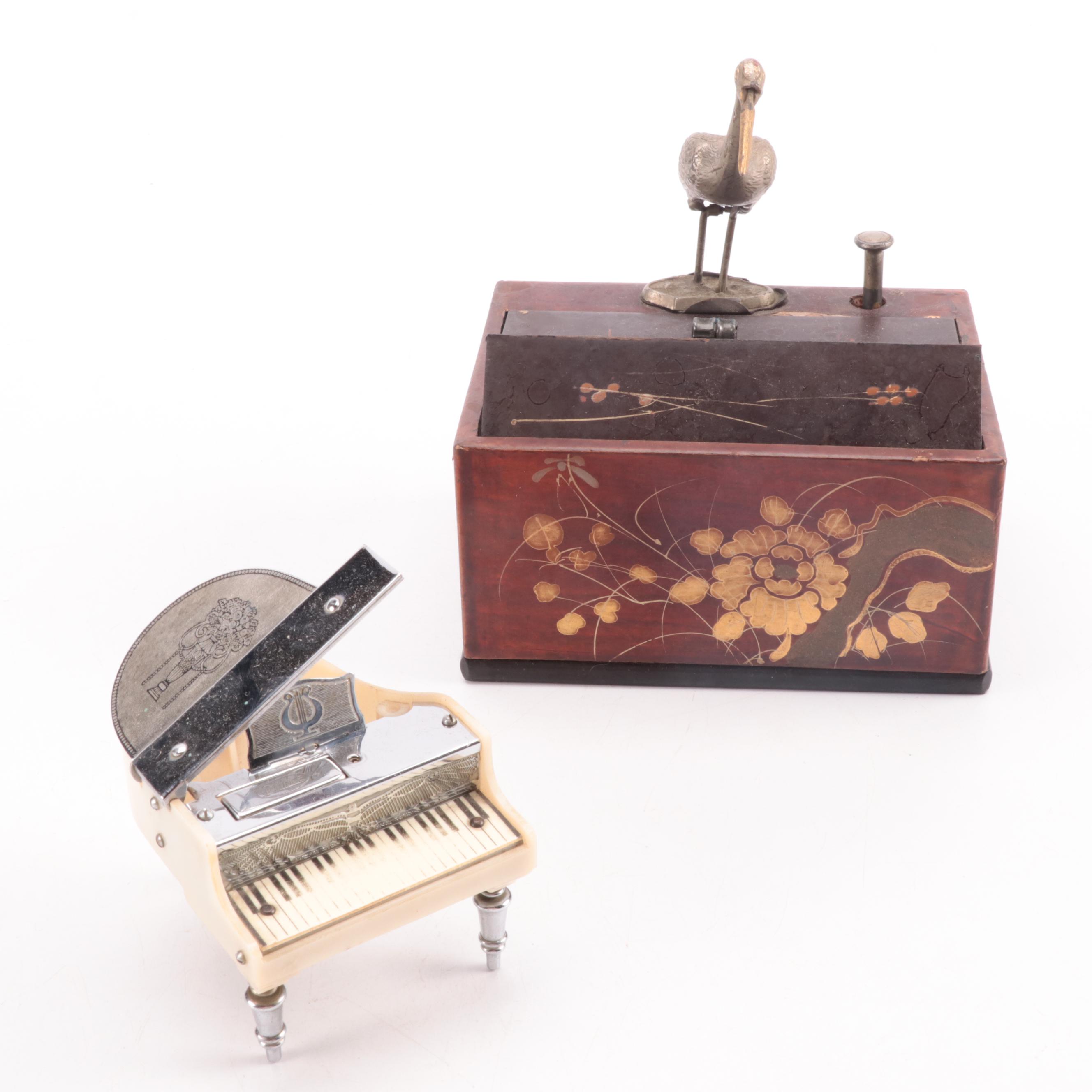 Japanese Mechanical Cigarette Dispenser, Occupied Japan Piano Music Box
