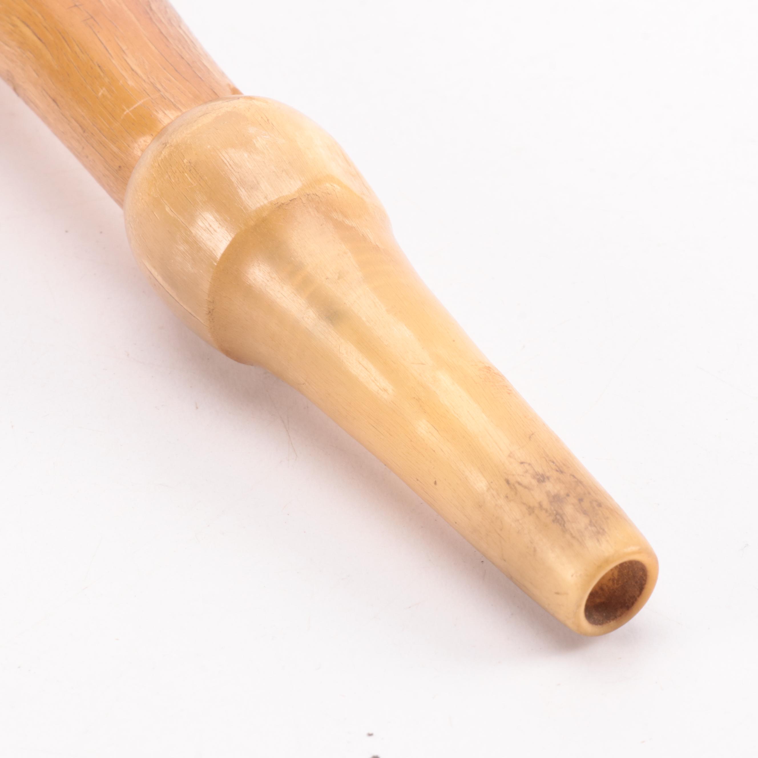 Chinese Metal and Wood Suona with Ram's Horn Signaling Trumpet