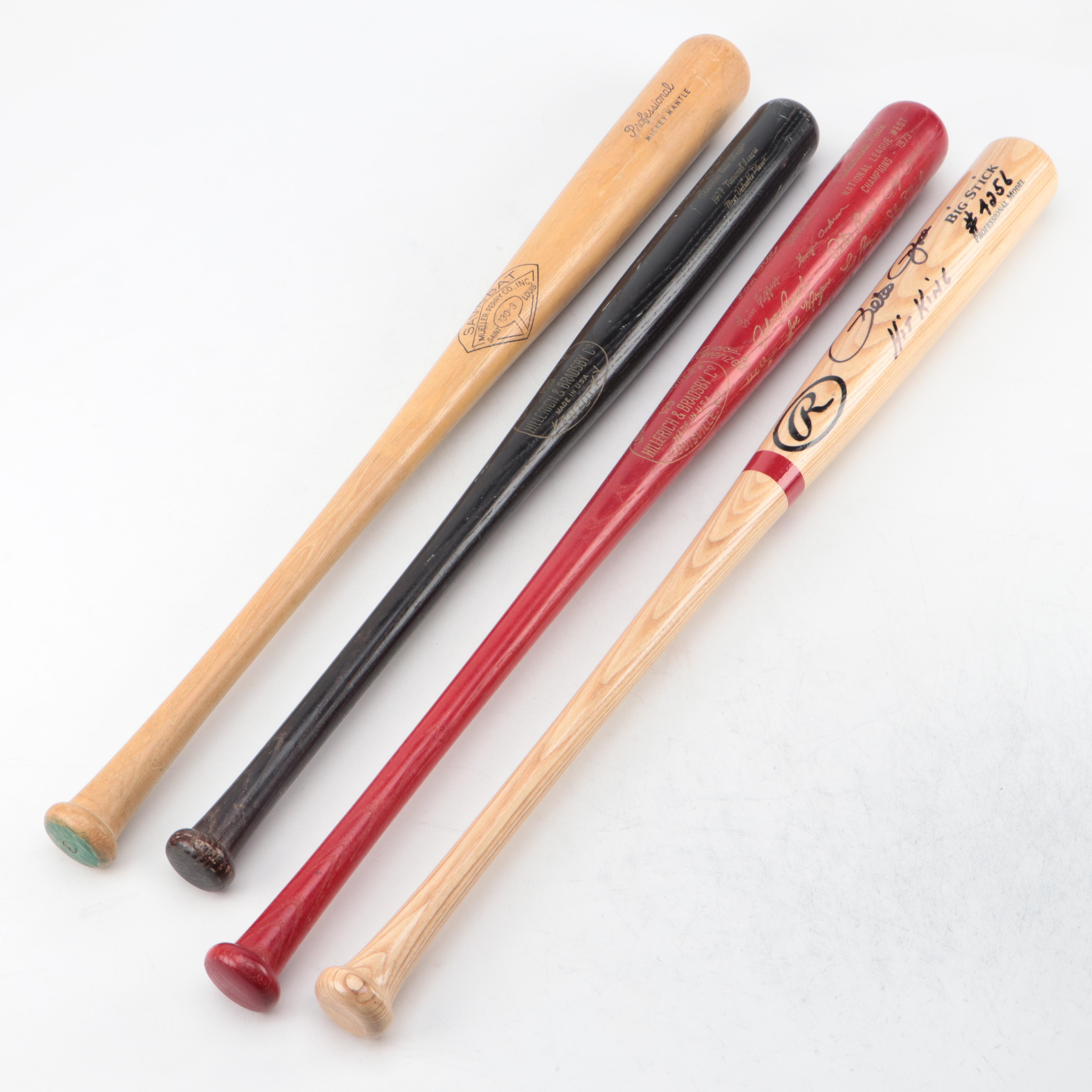 Pete Rose Signed Rawlings Bat with Mickey Mantle Signature Model Baseball Bat