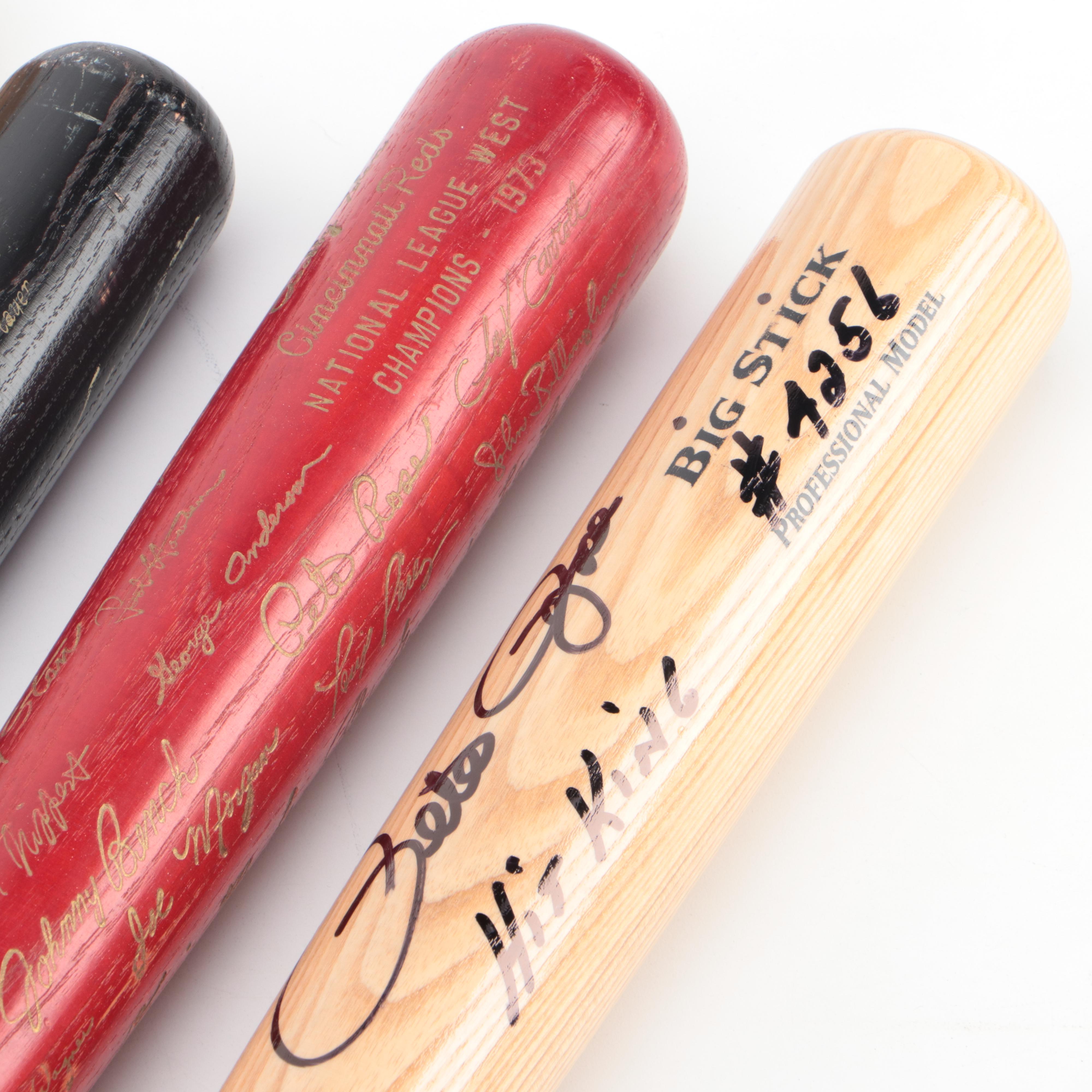 Pete Rose Signed Rawlings Bat with Mickey Mantle Signature Model Baseball Bat