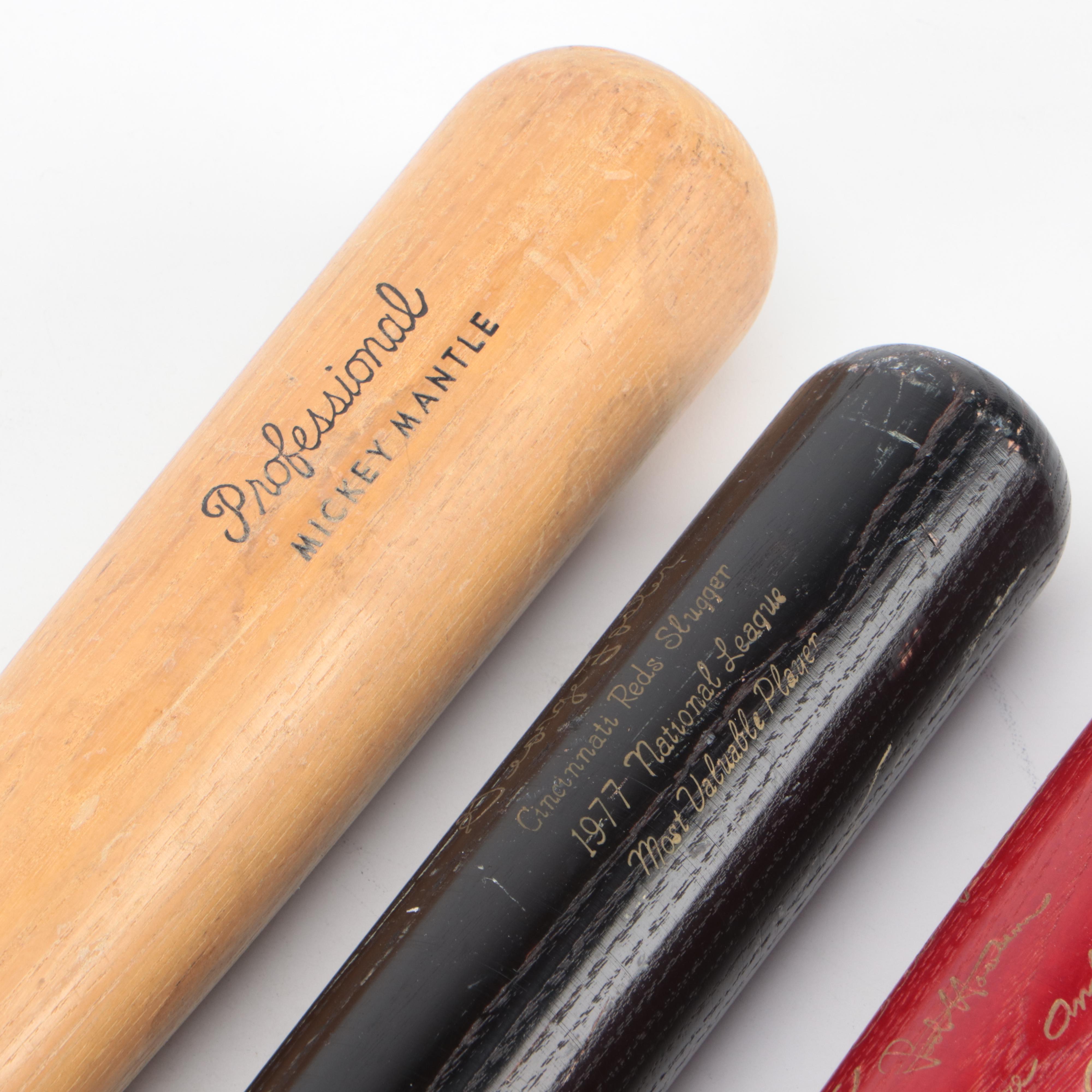 Pete Rose Signed Rawlings Bat with Mickey Mantle Signature Model Baseball Bat