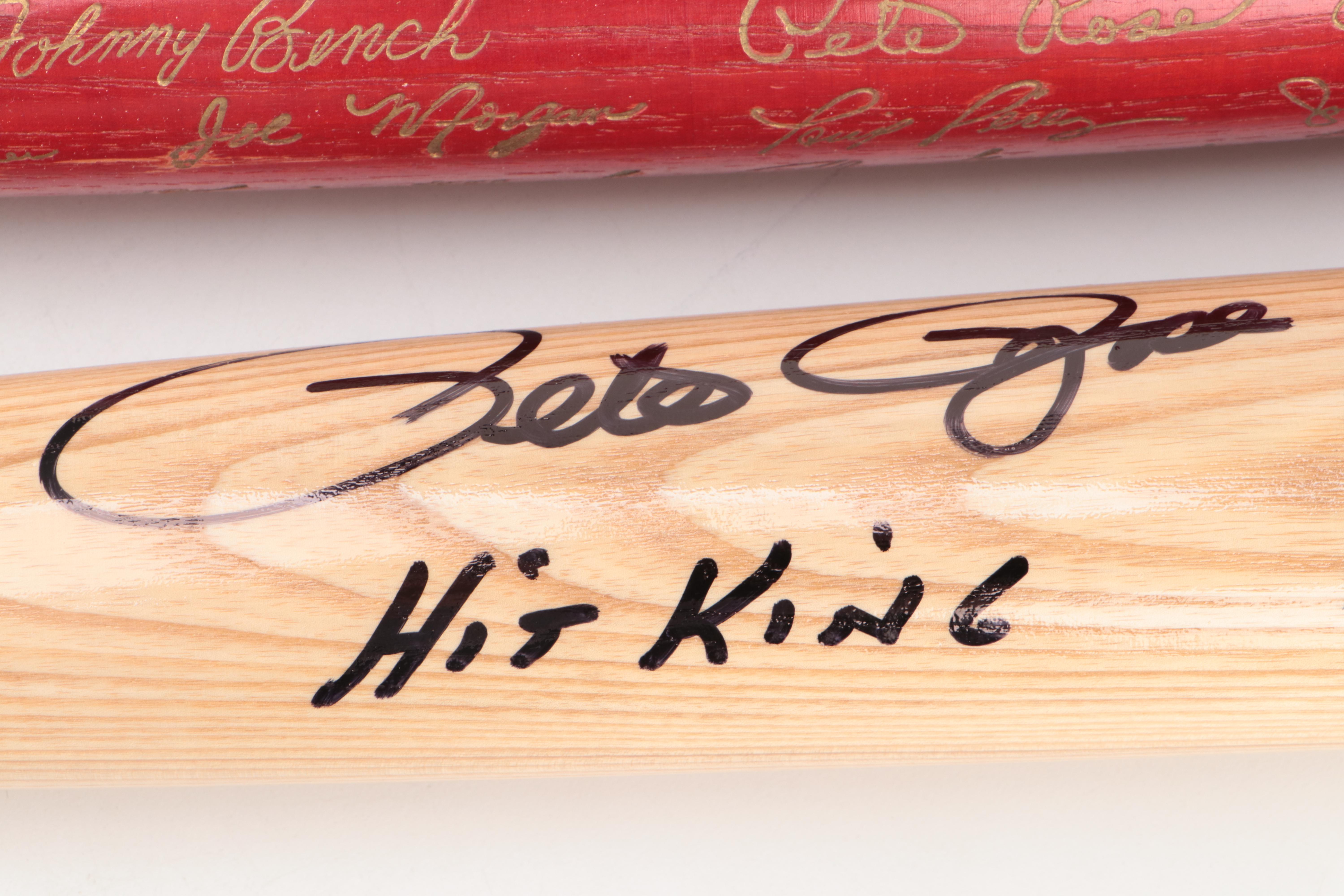Pete Rose Signed Rawlings Bat with Mickey Mantle Signature Model Baseball Bat