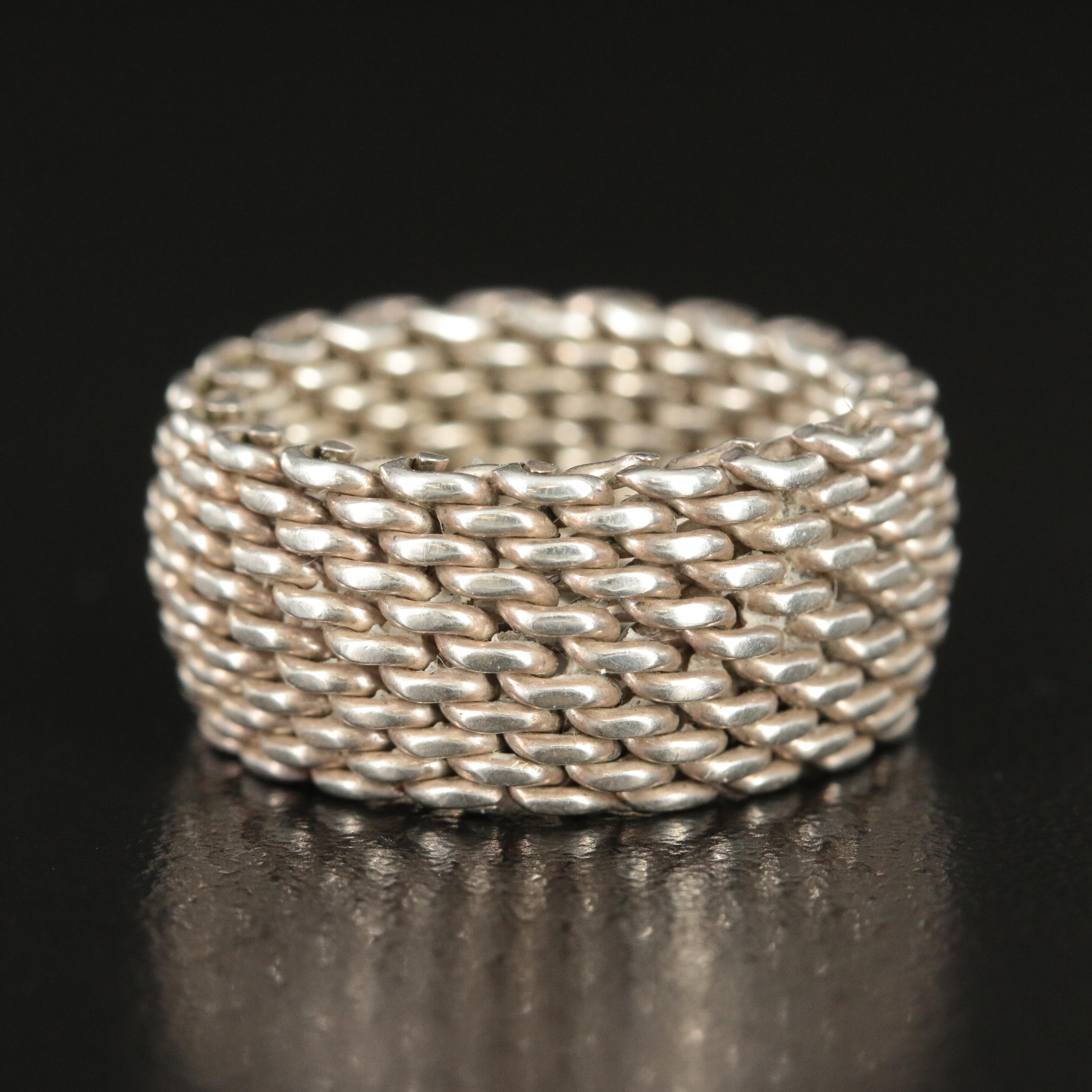 Tiffany & Co. "Somerset" Sterling Mesh Ring