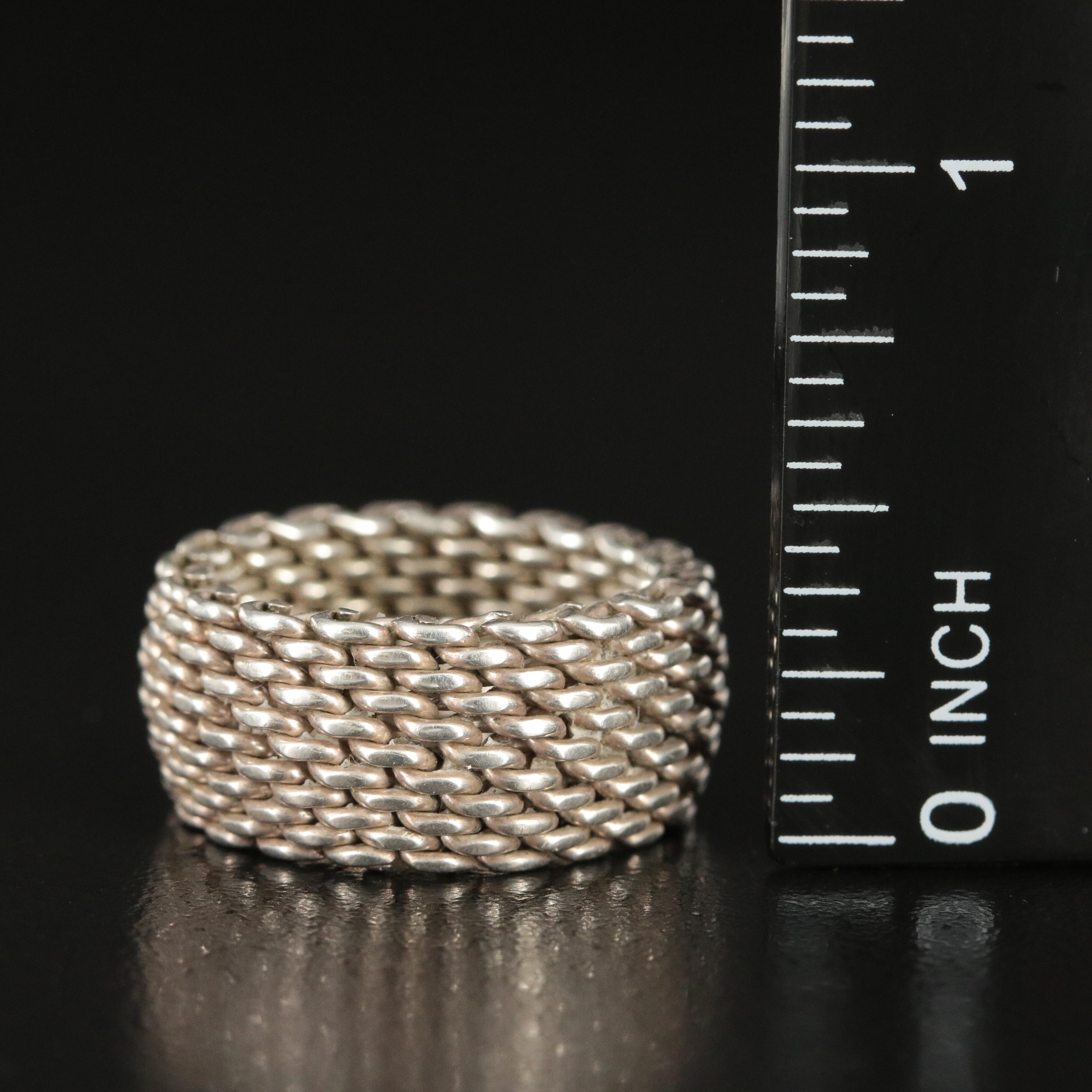 Tiffany & Co. "Somerset" Sterling Mesh Ring