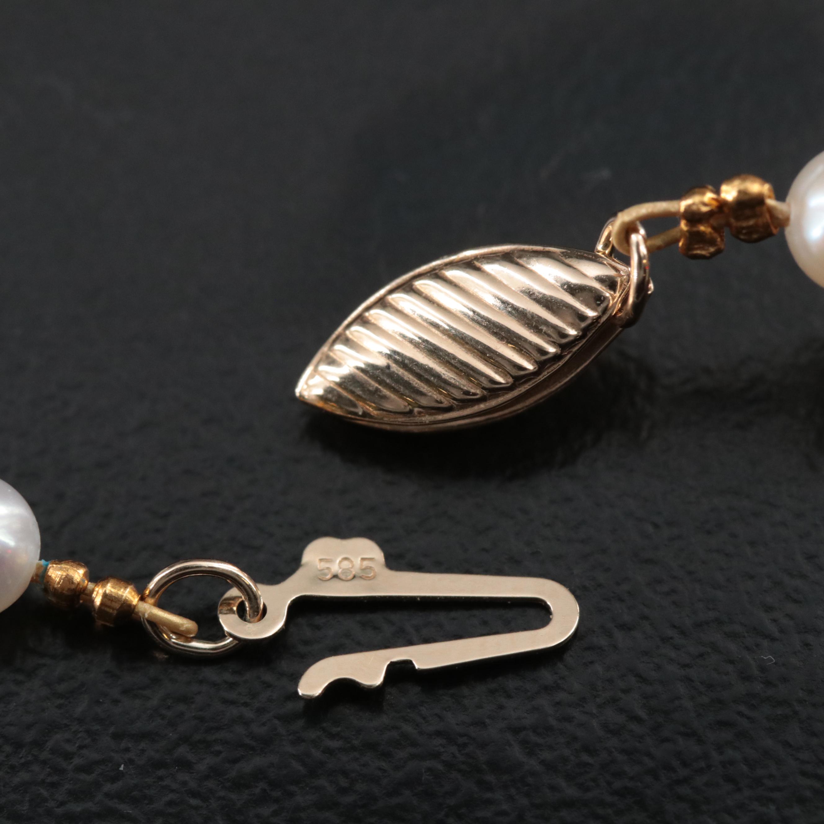 Pearl Cross Necklace with 14K Clasp