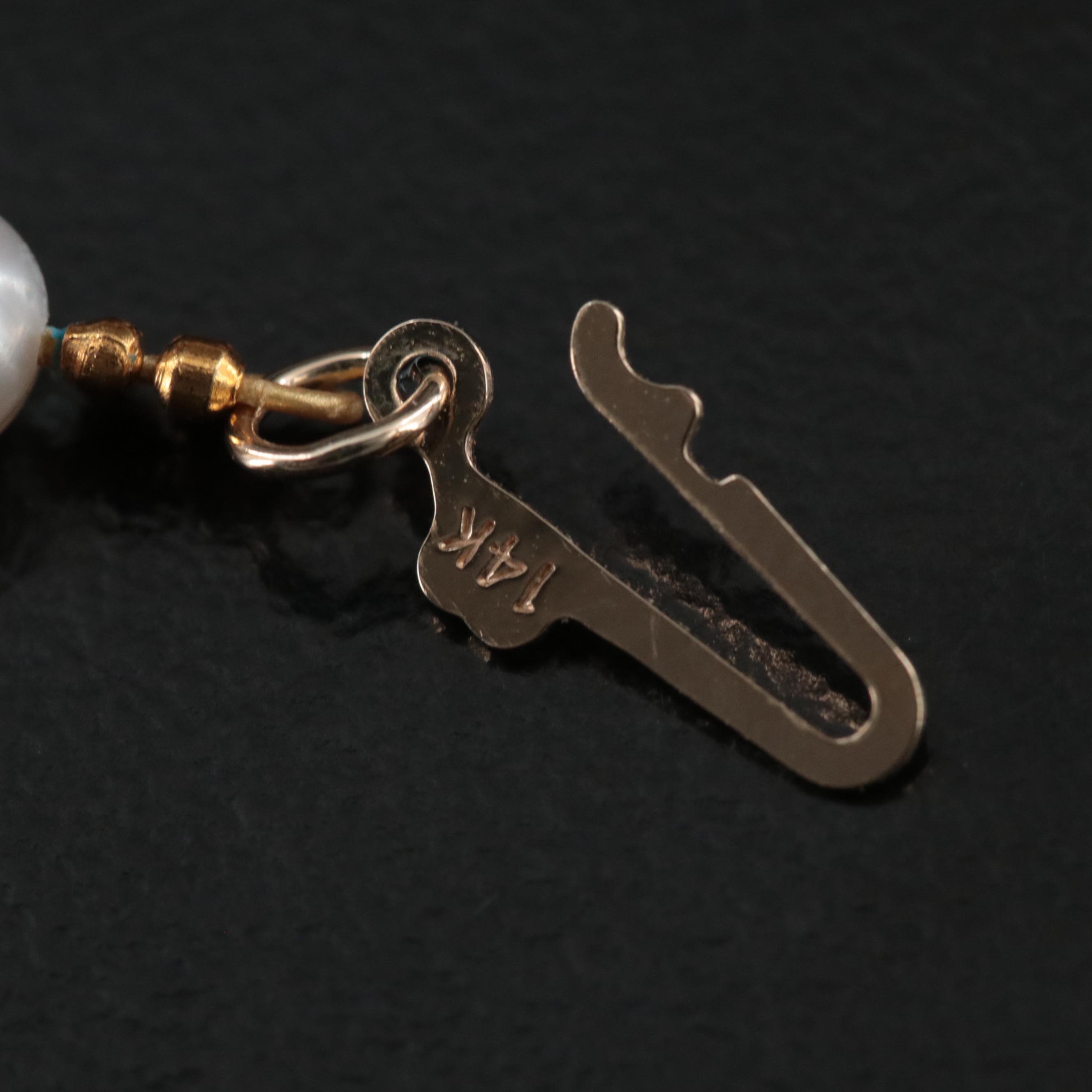 Pearl Cross Necklace with 14K Clasp