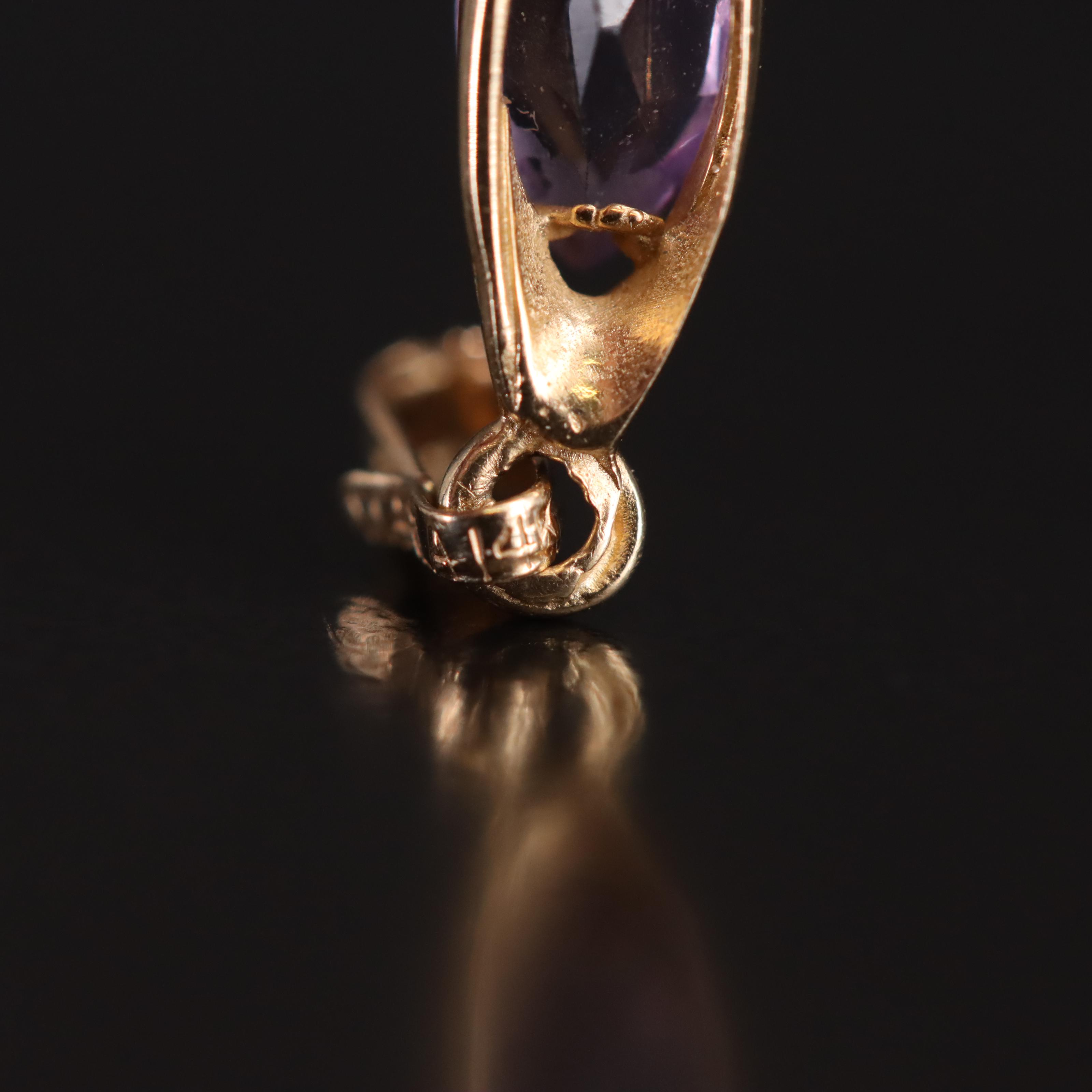 14K Amethyst and Diamond Cross Pendant