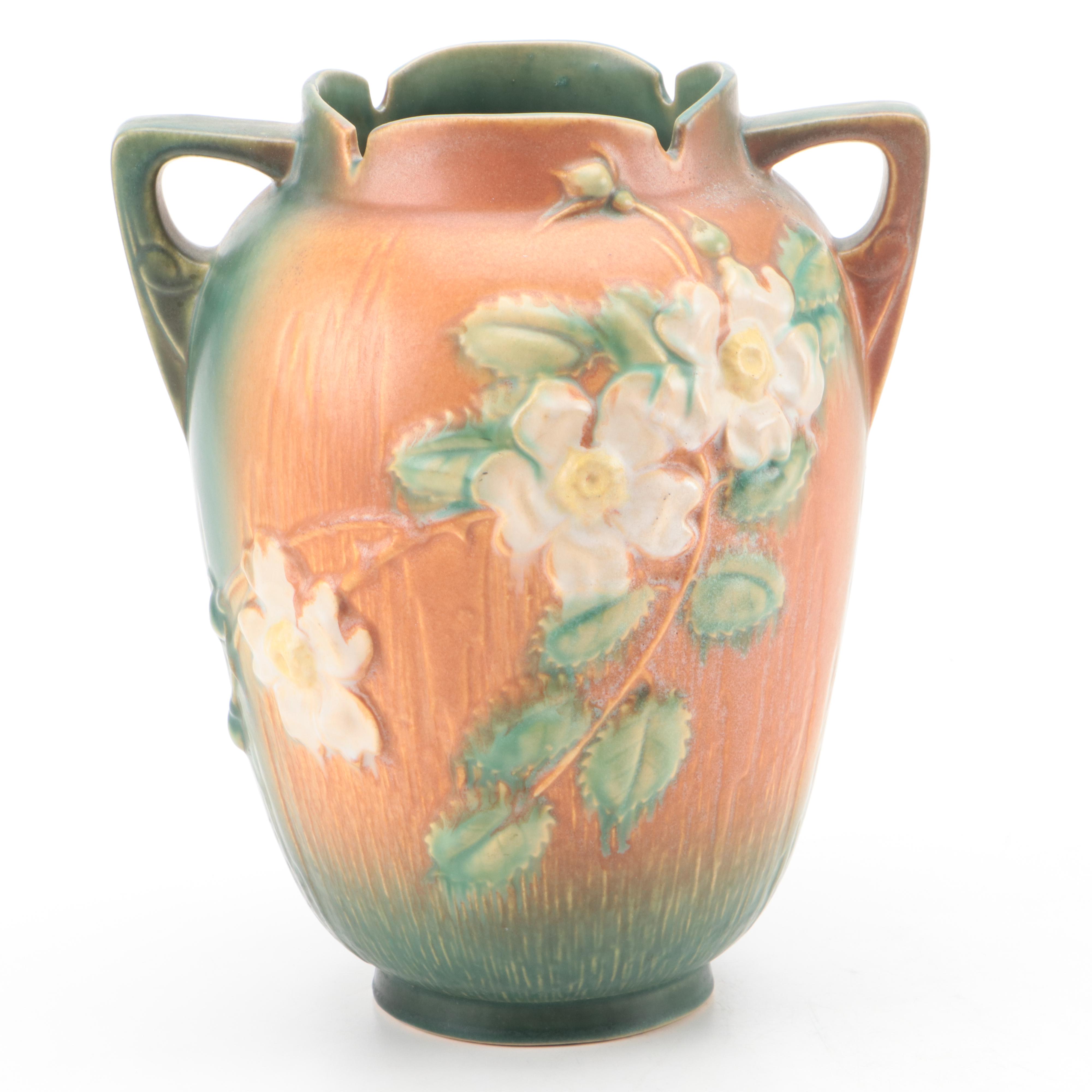 Roseville Pottery "White Rose" Vase with Roseville Price Guide