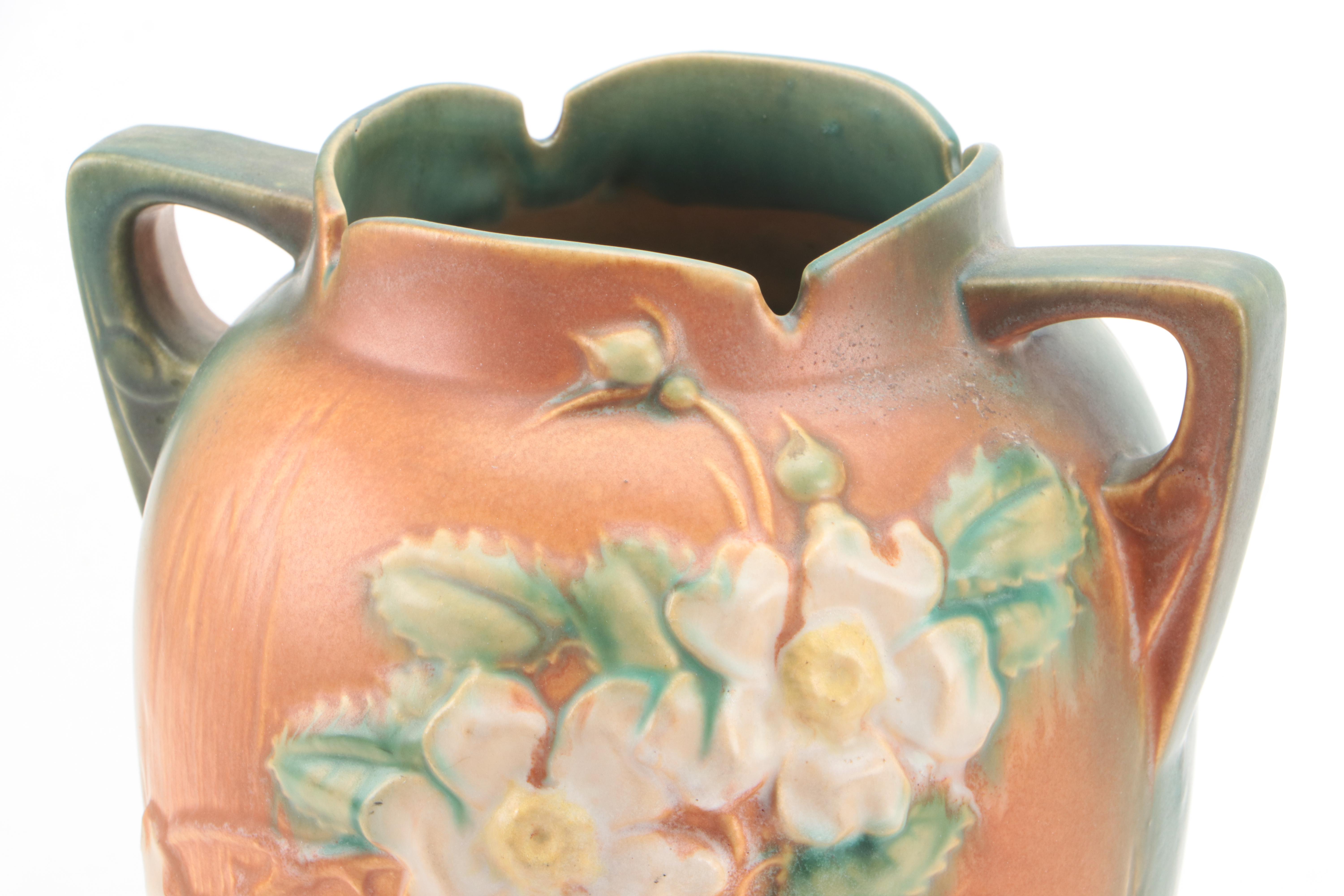 Roseville Pottery "White Rose" Vase with Roseville Price Guide