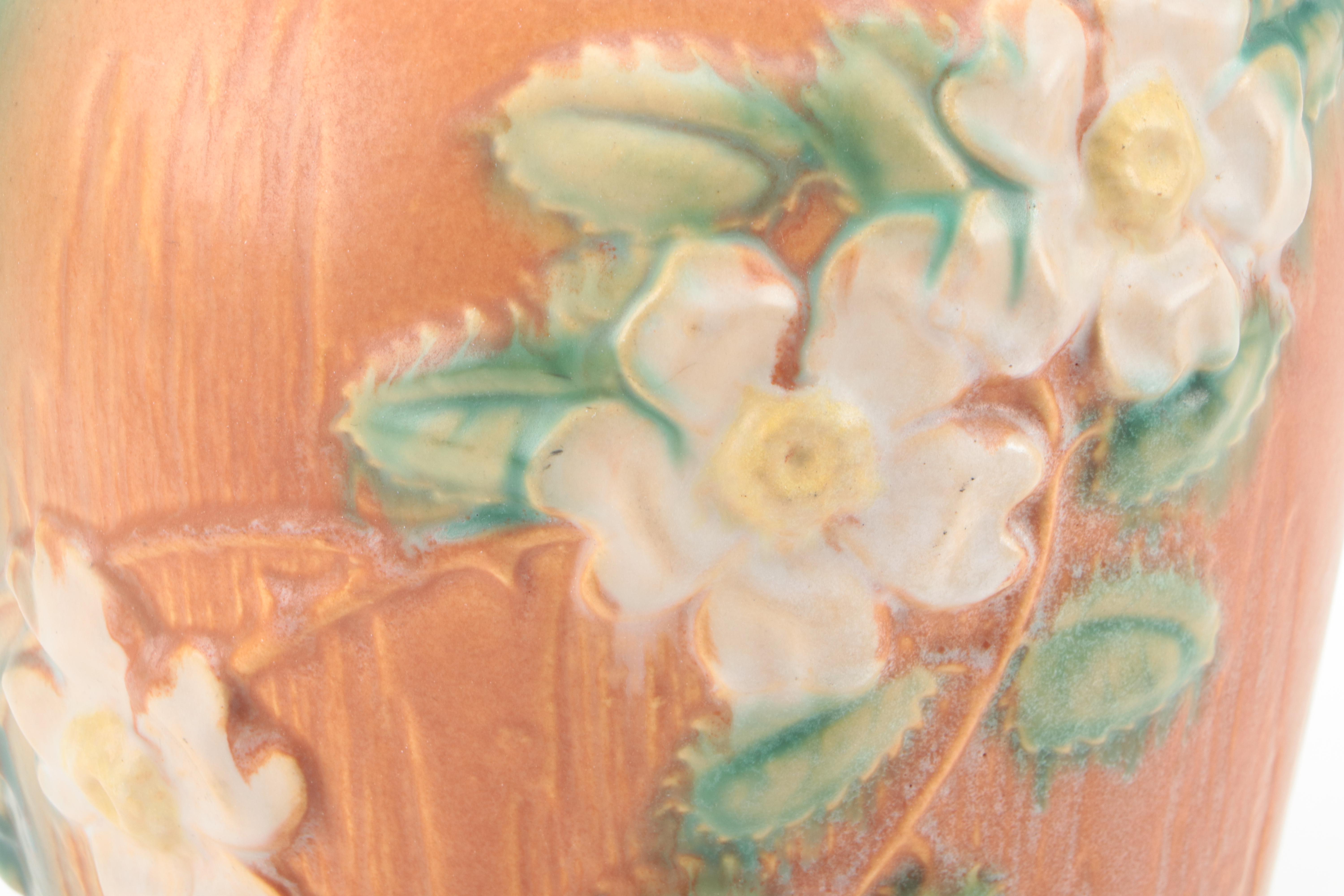 Roseville Pottery "White Rose" Vase with Roseville Price Guide